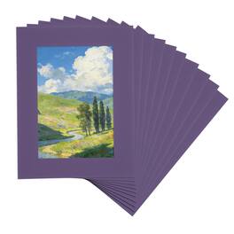 Unique Bargains - 10pcs Picture Frame Mats, 7x5 Inch Angled Cut Board for Photos Prints Watercolor Artwork Backing - Purple