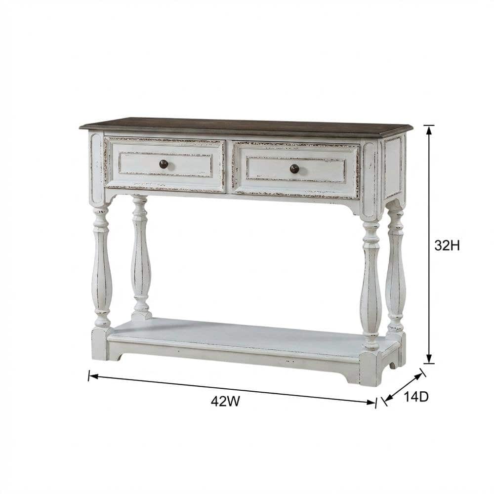 Starlight Canyon Home - Console Table, Quality Build, Durable Wood Frame - White - Antique White & Weathered Bark price history on PriceWatchPro