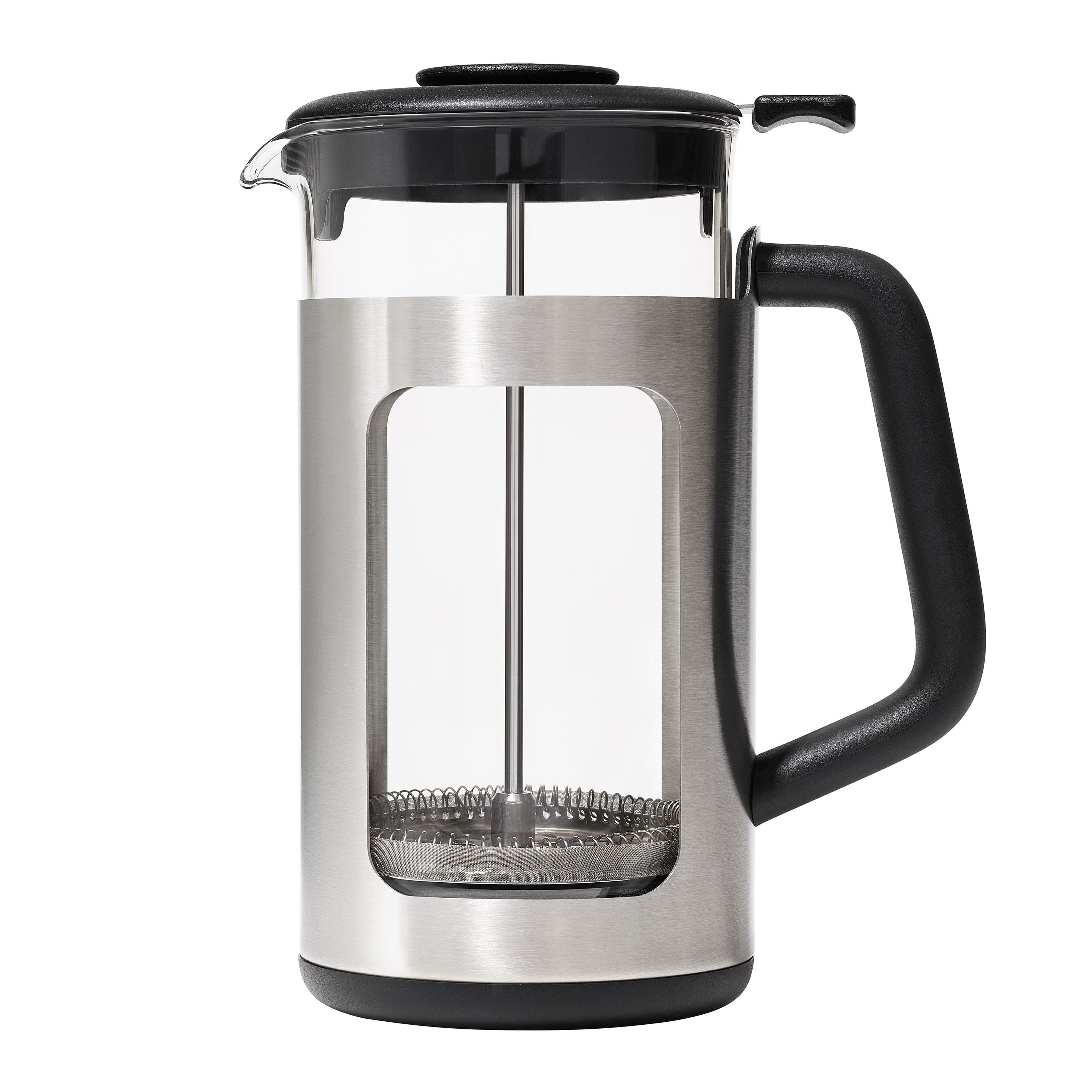 Front. OXO - Brew French Press 8 Cup Coffee Maker with GroundsLifter - Black.