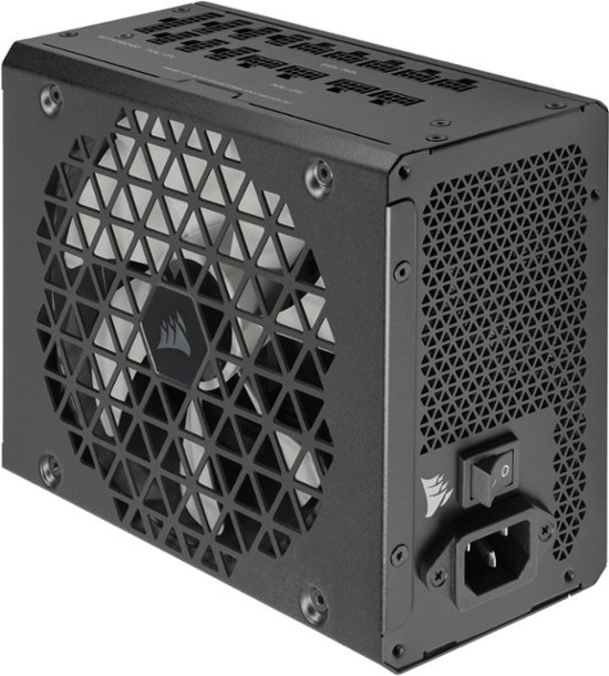 Front. CORSAIR - RMx Shift Series RM1200x 80 Plus Gold Fully Modular ATX Power Supply with Modular Side Interface - Black.