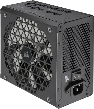 Front. CORSAIR - RMx Shift Series RM850x 80 Plus Gold Fully Modular ATX Power Supply with Modular Side Interface - Black.