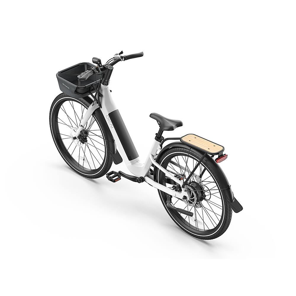 Left. OKAI - Stride Front Bike Basket - Black.