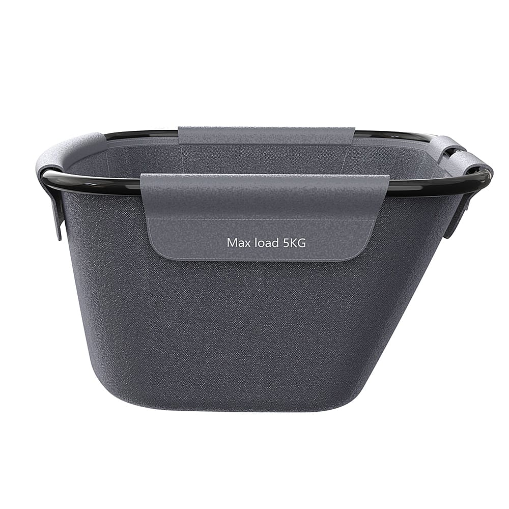 The image features a large black bowl with a gray lid, which is designed to hold a maximum load of 5 kilograms. The bowl is likely used for various purposes, such as food storage or transportation of small items. The gray lid provides an additional layer of protection and convenience for the user.