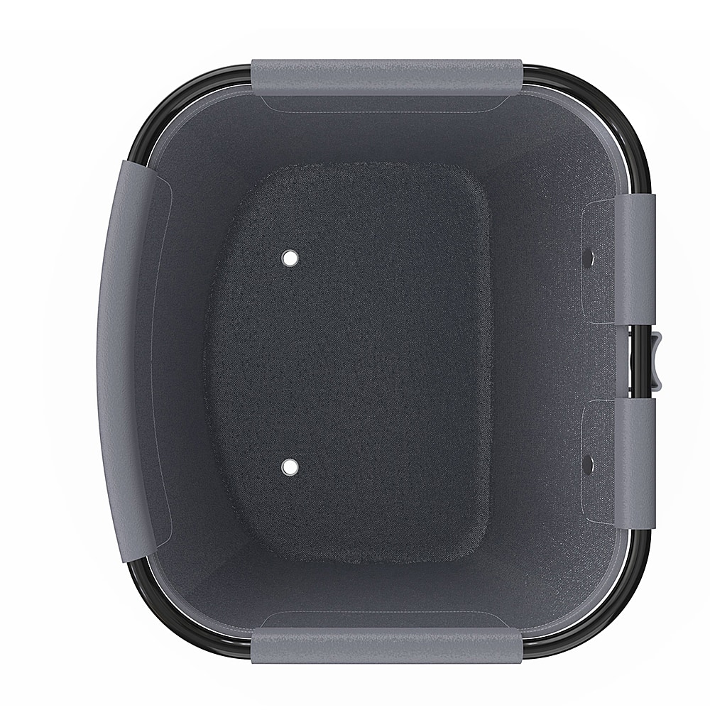 Angle. OKAI - EA10 Pro Electric Scooter Front Basket - Black.