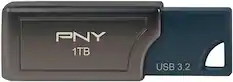 Front. PNY - PRO Elite V2 1TB USB 3.2 Gen 2 Flash Drive - Black.