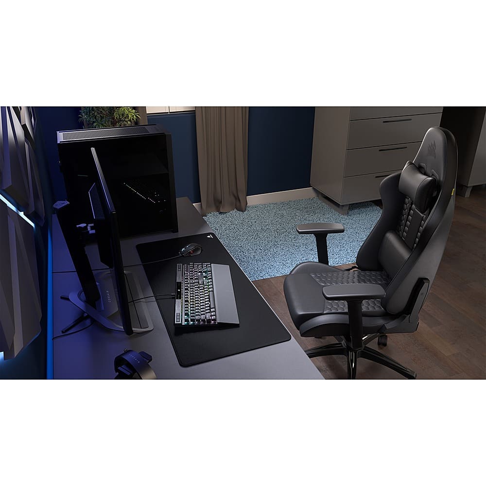 Alt View 23. CORSAIR - TC100 Leatherette Gaming Chair - Black.