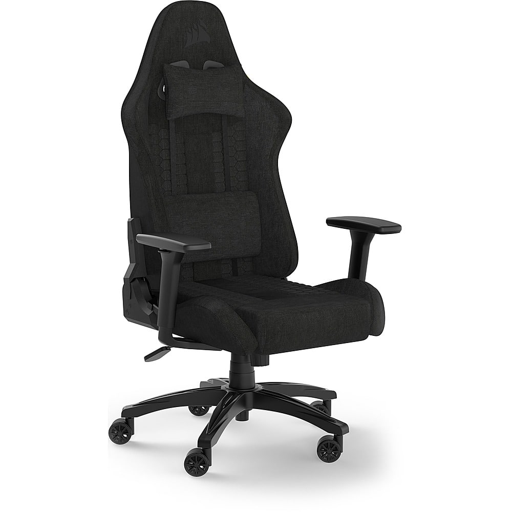 Front. CORSAIR - TC100 Fabric Gaming Chair - Black.