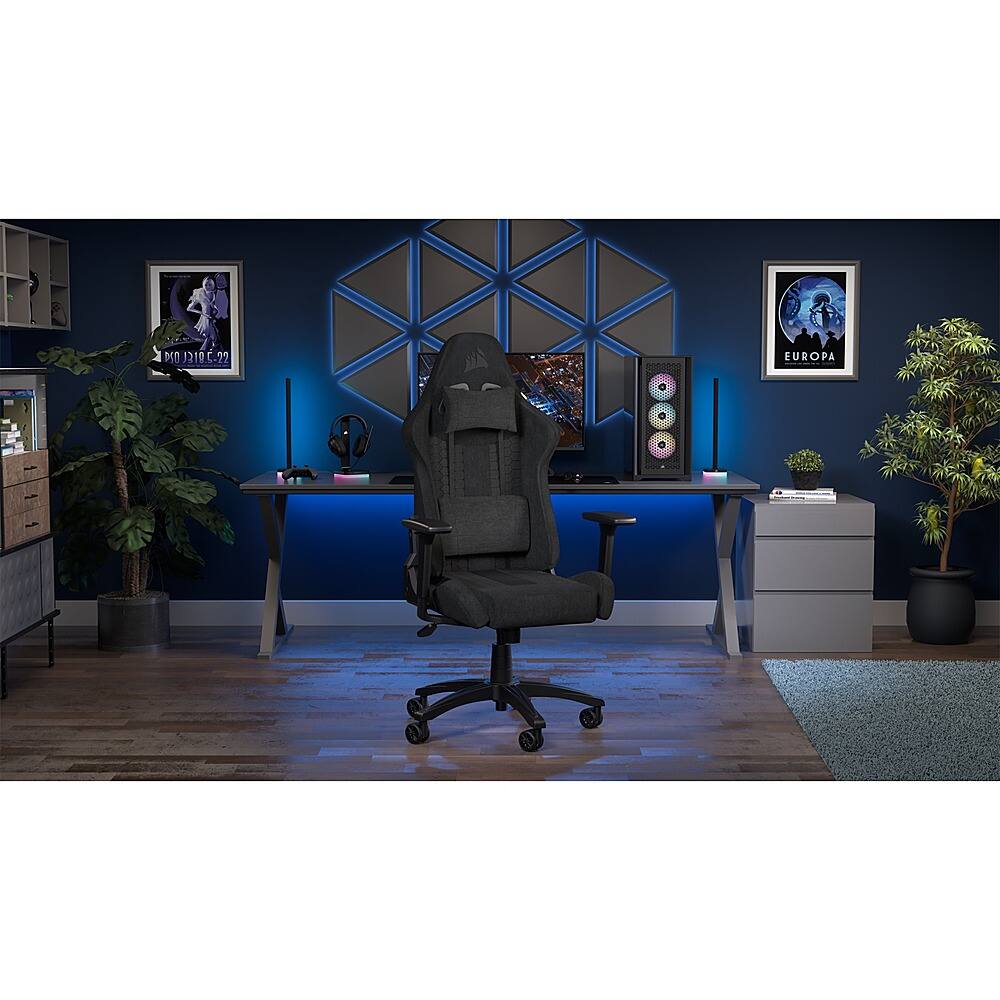 Alt View 26. CORSAIR - TC100 Fabric Gaming Chair - Black.