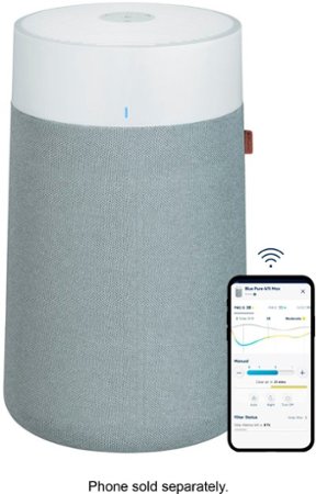Blueair - Blue Pure 411i Max 219 Sq. Ft HEPASilent Smart Small Room Bedroom Air Purifier - White/Gray