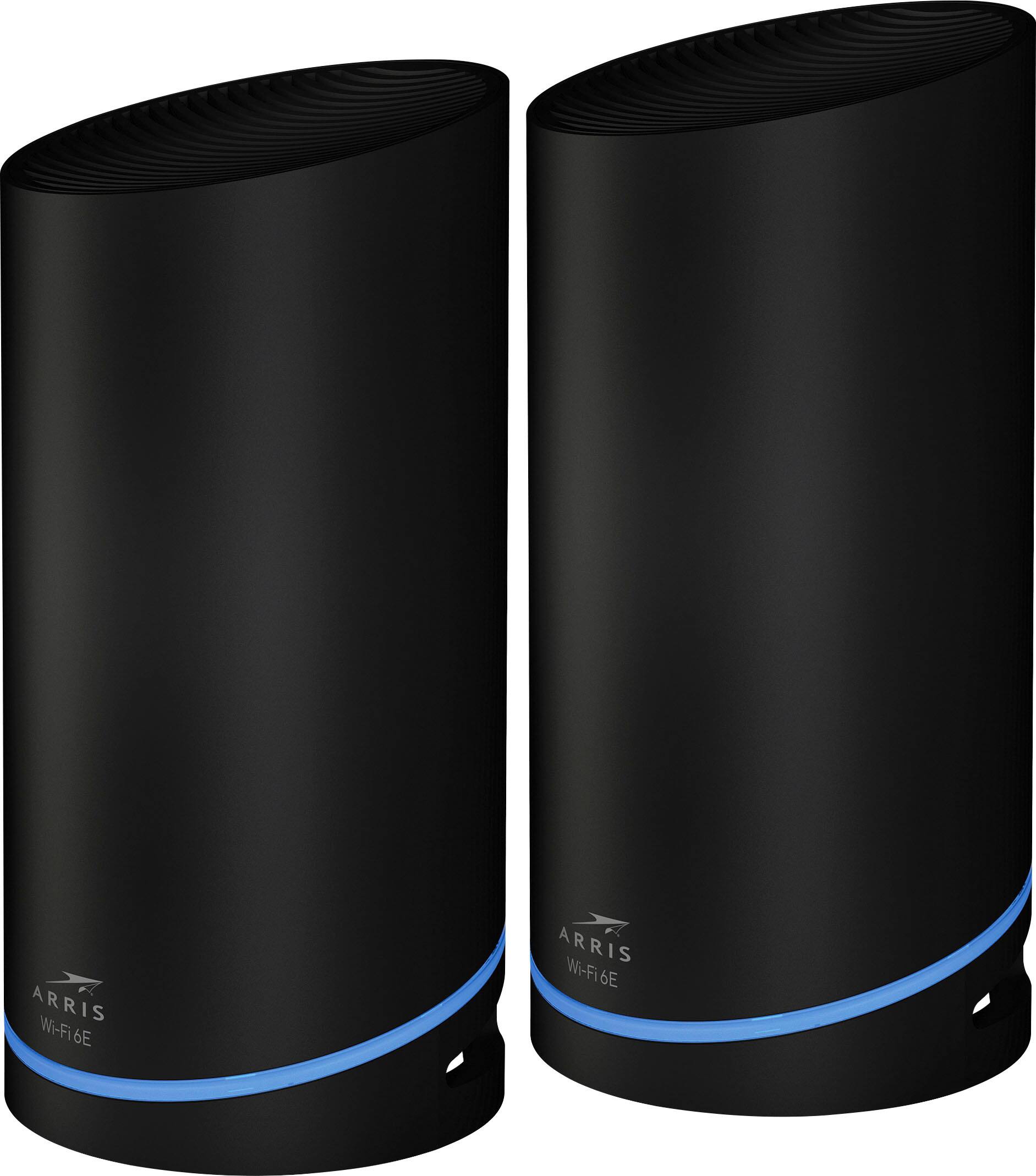 Angle. ARRIS - SURFboard mAX 6E AXE6600 Tri-Band Mesh Wi-Fi System (2 pack) - Black.