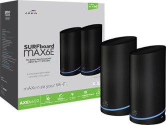 ARRIS - SURFboard mAX 6E AXE6600 Tri-Band Mesh Wi-Fi System (2 pack) - Black - Front_Zoom