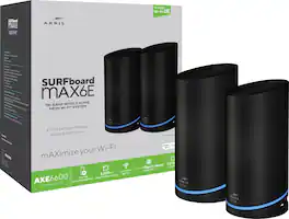 ARRIS - Refurbished Excellent - SURFboard mAX 6E AXE6600 Tri-Band Mesh Wi-Fi System (2 pack) - Black