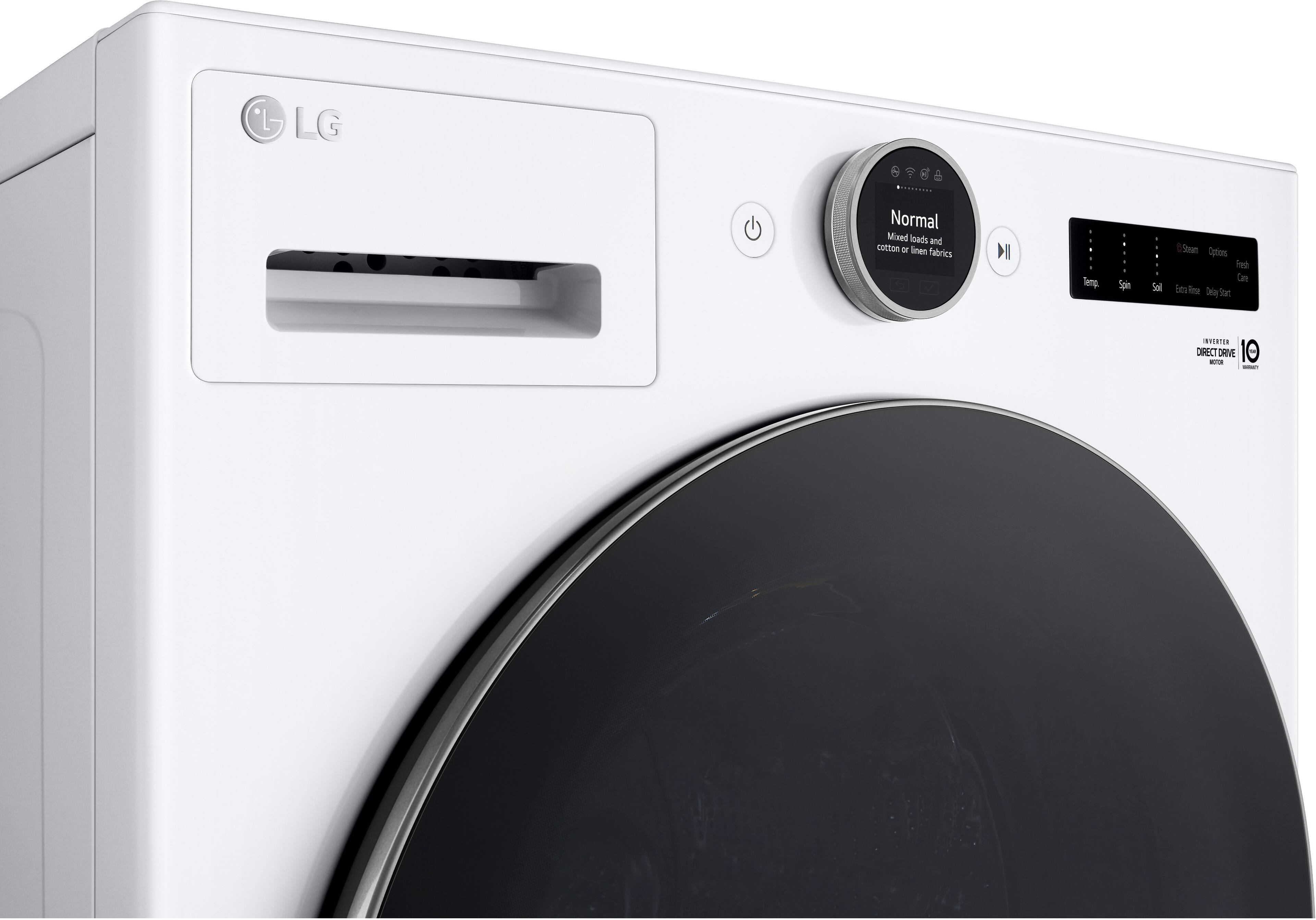 Alt View 21. LG - 4.5 Cu. Ft. High-Efficiency Smart Front Load Washer with Steam and TurboWash 360 - White.