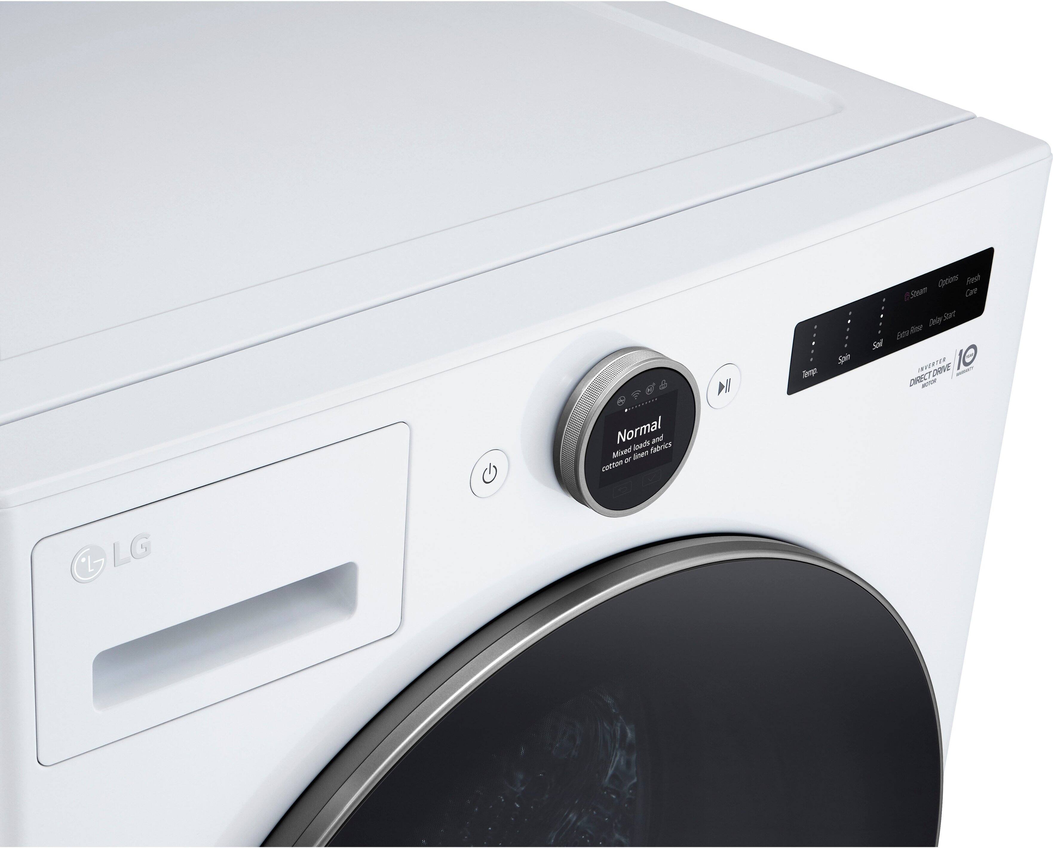 Alt View 22. LG - 4.5 Cu. Ft. High-Efficiency Smart Front Load Washer with Steam and TurboWash 360 - White.