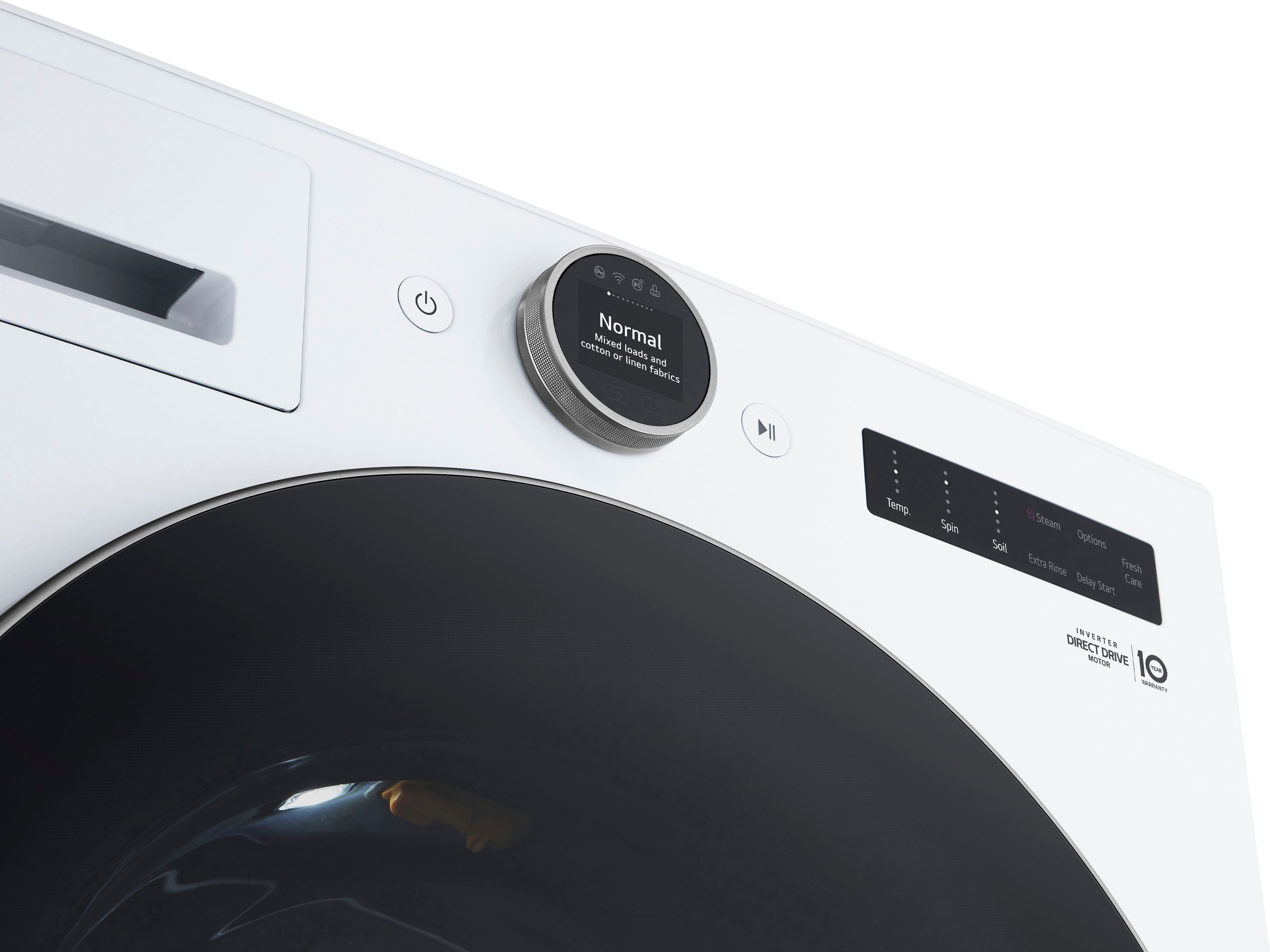 Alt View 23. LG - 4.5 Cu. Ft. High-Efficiency Smart Front Load Washer with Steam and TurboWash 360 - White.