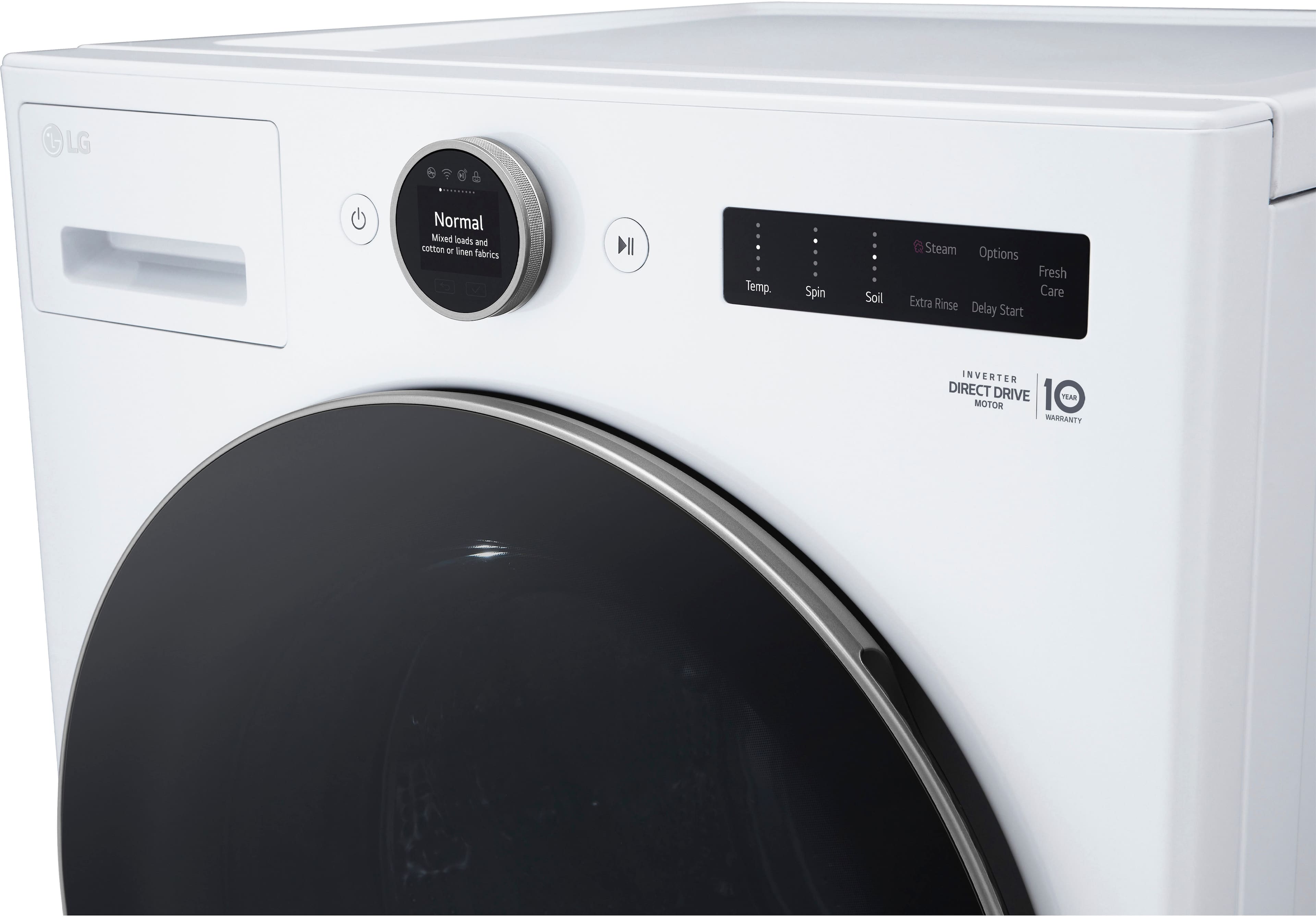 Alt View 26. LG - 4.5 Cu. Ft. High-Efficiency Smart Front Load Washer with Steam and TurboWash 360 - White.