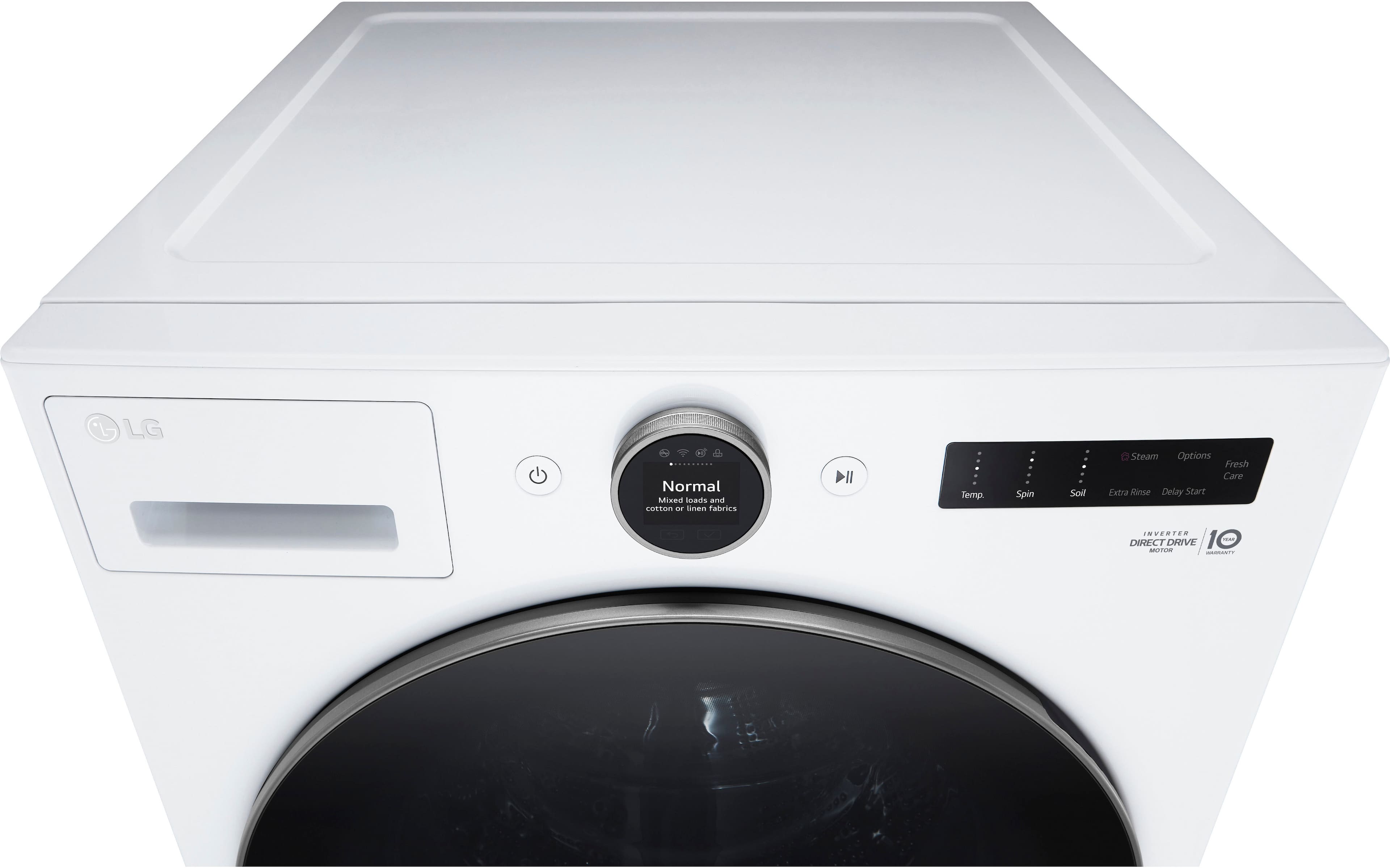 Alt View 27. LG - 4.5 Cu. Ft. High-Efficiency Smart Front Load Washer with Steam and TurboWash 360 - White.