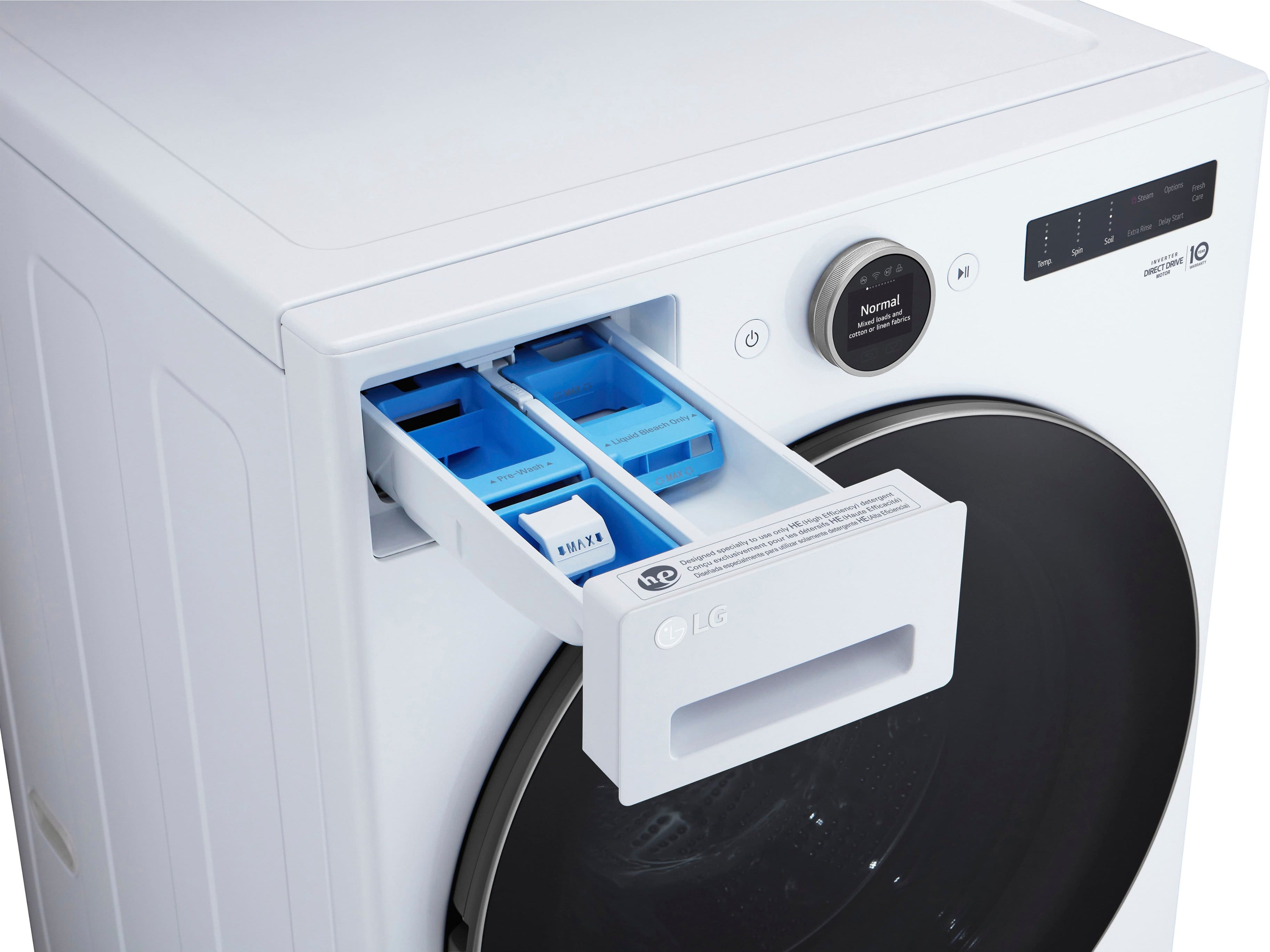 Alt View 28. LG - 4.5 Cu. Ft. High-Efficiency Smart Front Load Washer with Steam and TurboWash 360 - White.