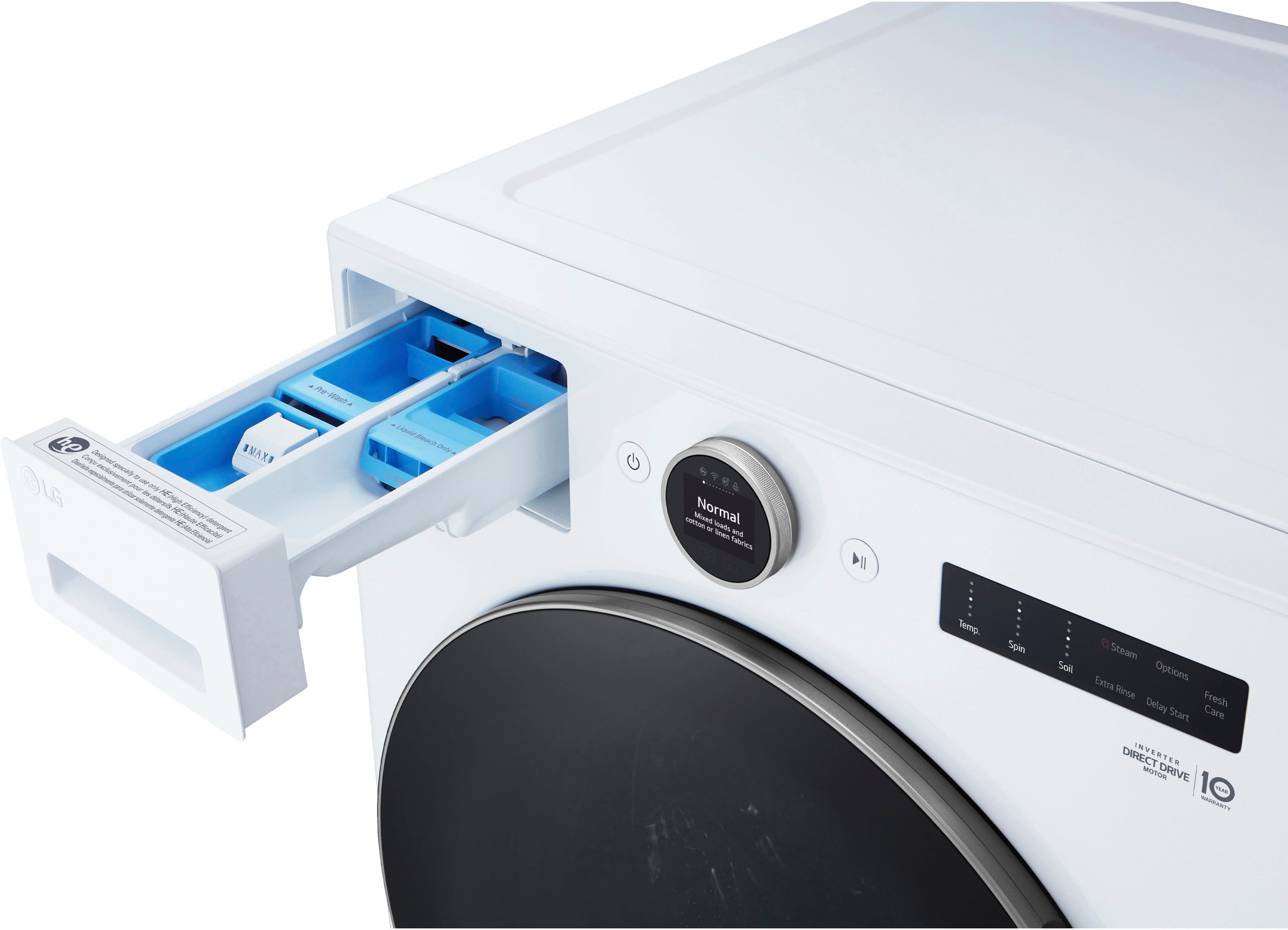 Alt View 29. LG - 4.5 Cu. Ft. High-Efficiency Smart Front Load Washer with Steam and TurboWash 360 - White.
