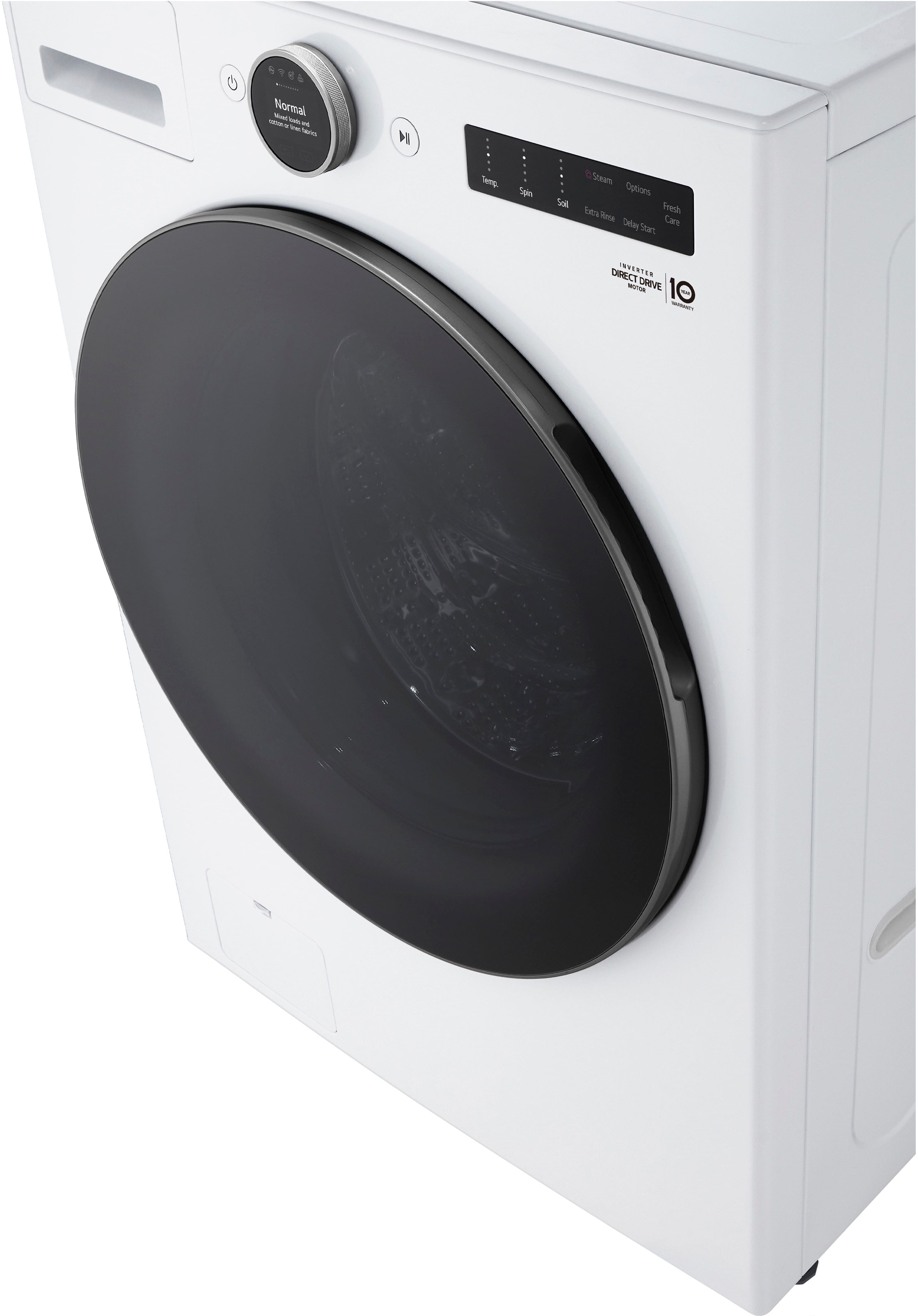 Alt View 30. LG - 4.5 Cu. Ft. High-Efficiency Smart Front Load Washer with Steam and TurboWash 360 - White.