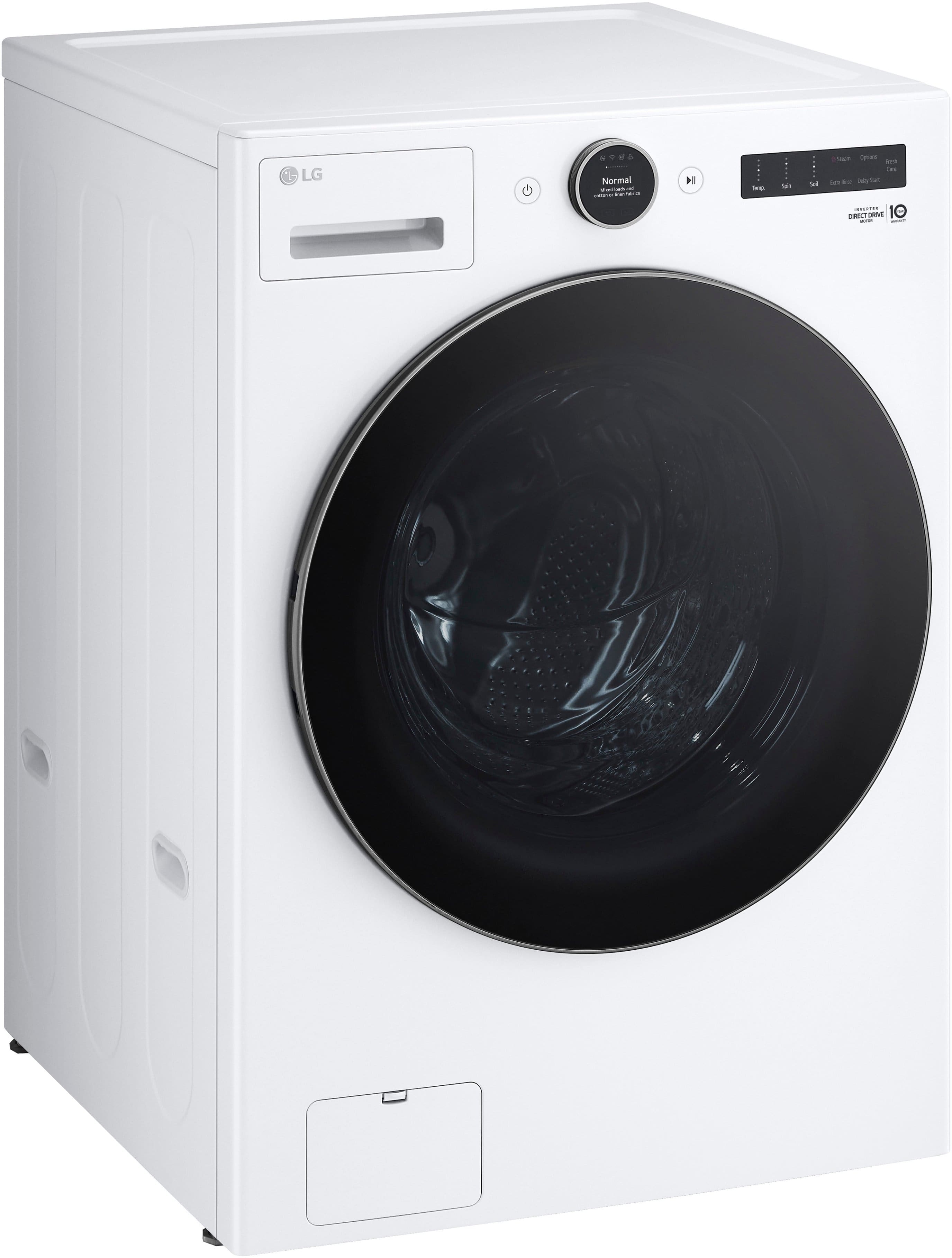 Alt View 15. LG - 4.5 Cu. Ft. High-Efficiency Smart Front Load Washer with Steam and TurboWash 360 - White.