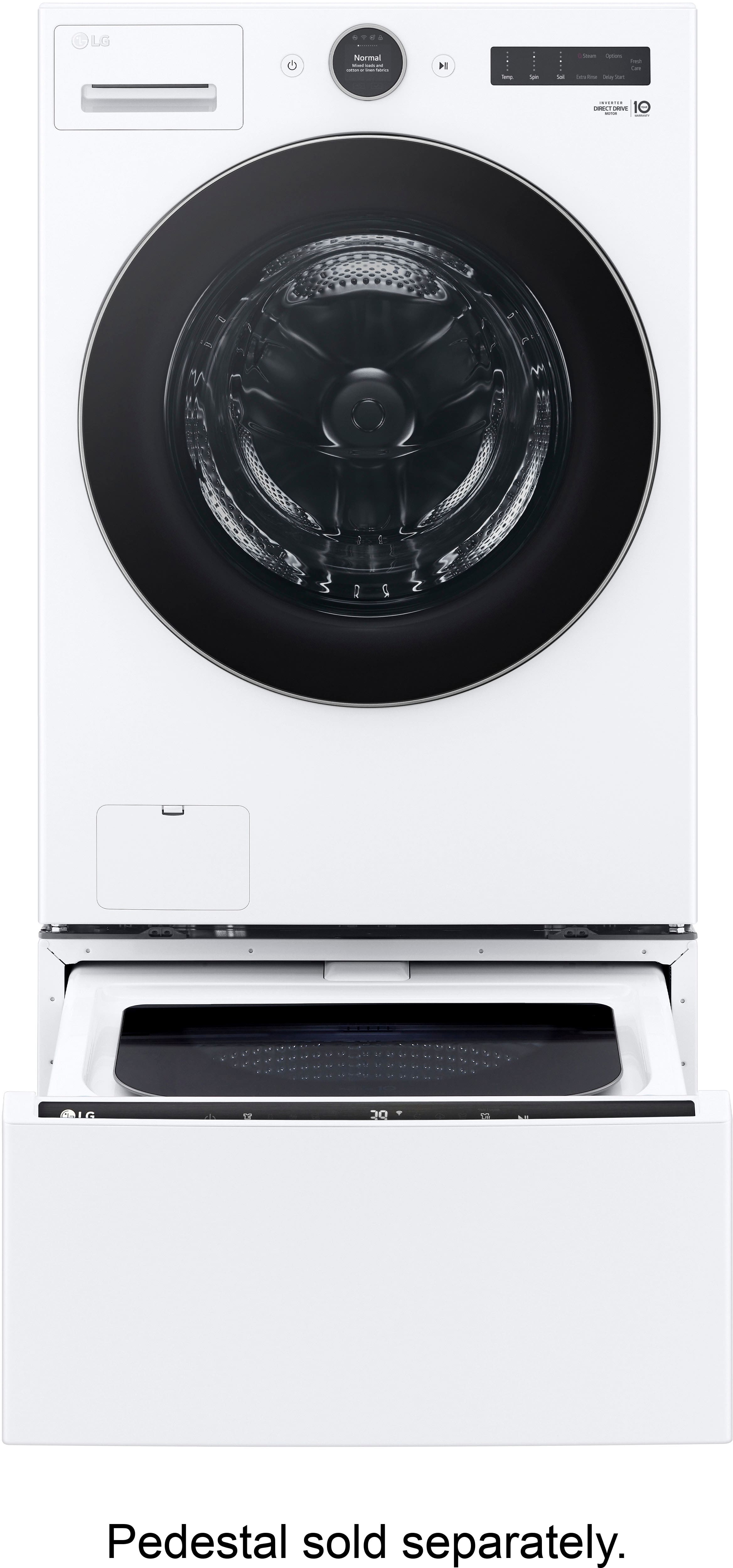Alt View 36. LG - 4.5 Cu. Ft. High-Efficiency Smart Front Load Washer with Steam and TurboWash 360 - White.