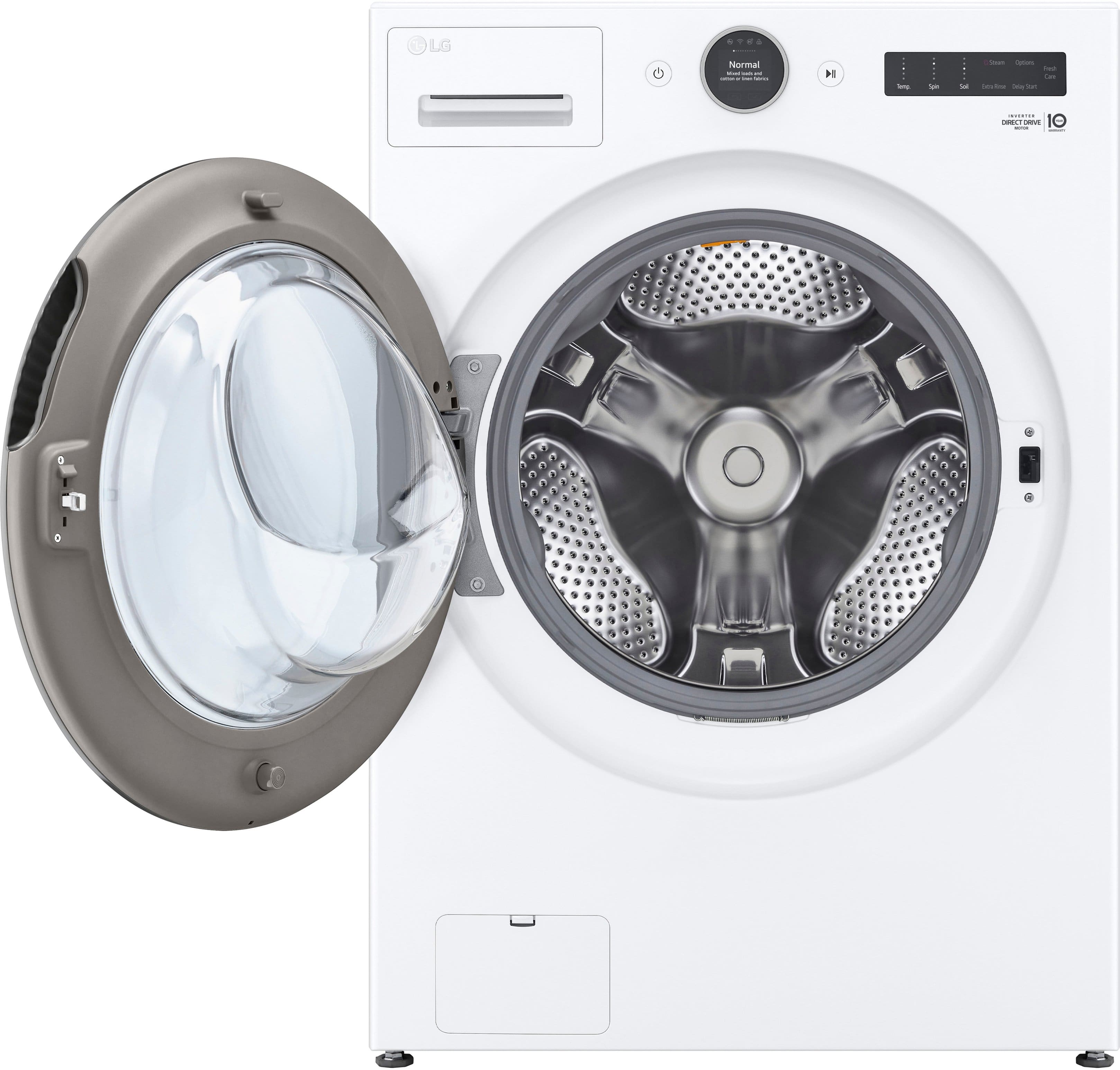 Alt View 16. LG - 4.5 Cu. Ft. High-Efficiency Smart Front Load Washer with Steam and TurboWash 360 - White.