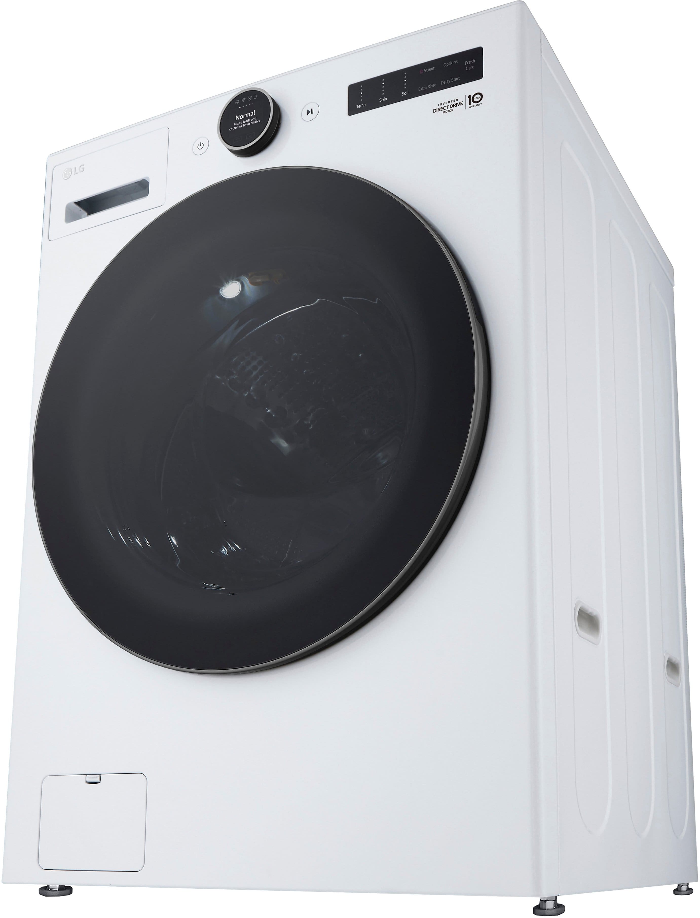 Alt View 18. LG - 4.5 Cu. Ft. High-Efficiency Smart Front Load Washer with Steam and TurboWash 360 - White.