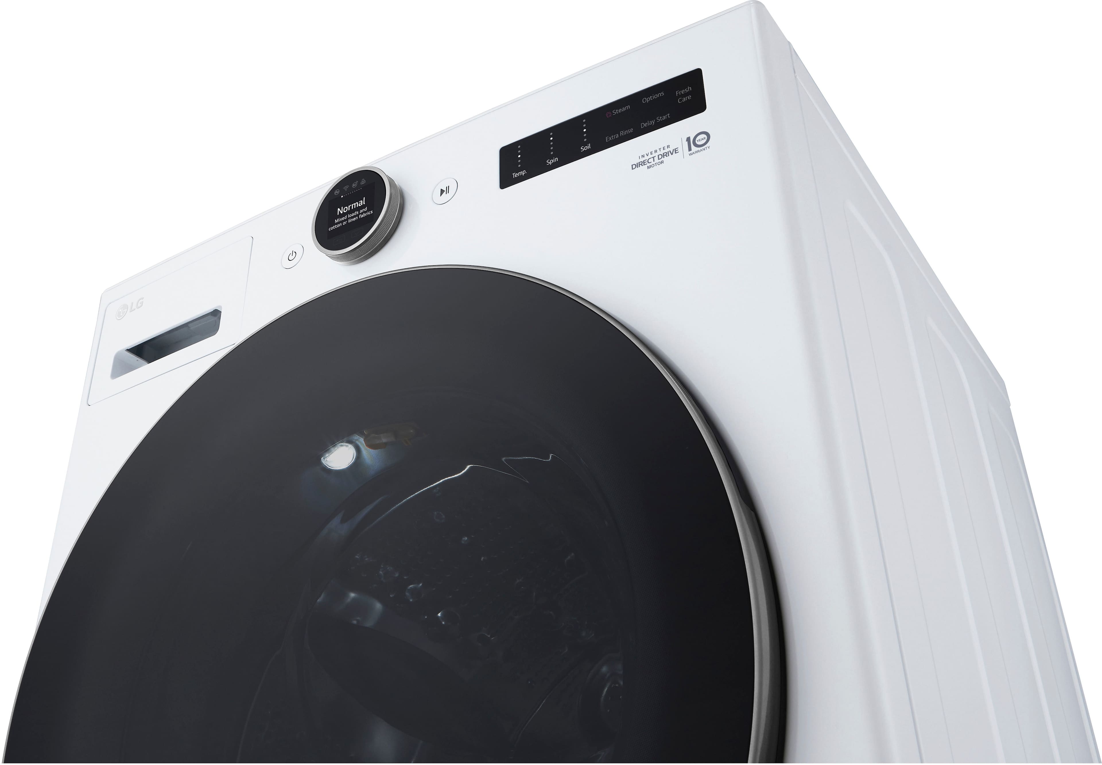 Alt View 19. LG - 4.5 Cu. Ft. High-Efficiency Smart Front Load Washer with Steam and TurboWash 360 - White.