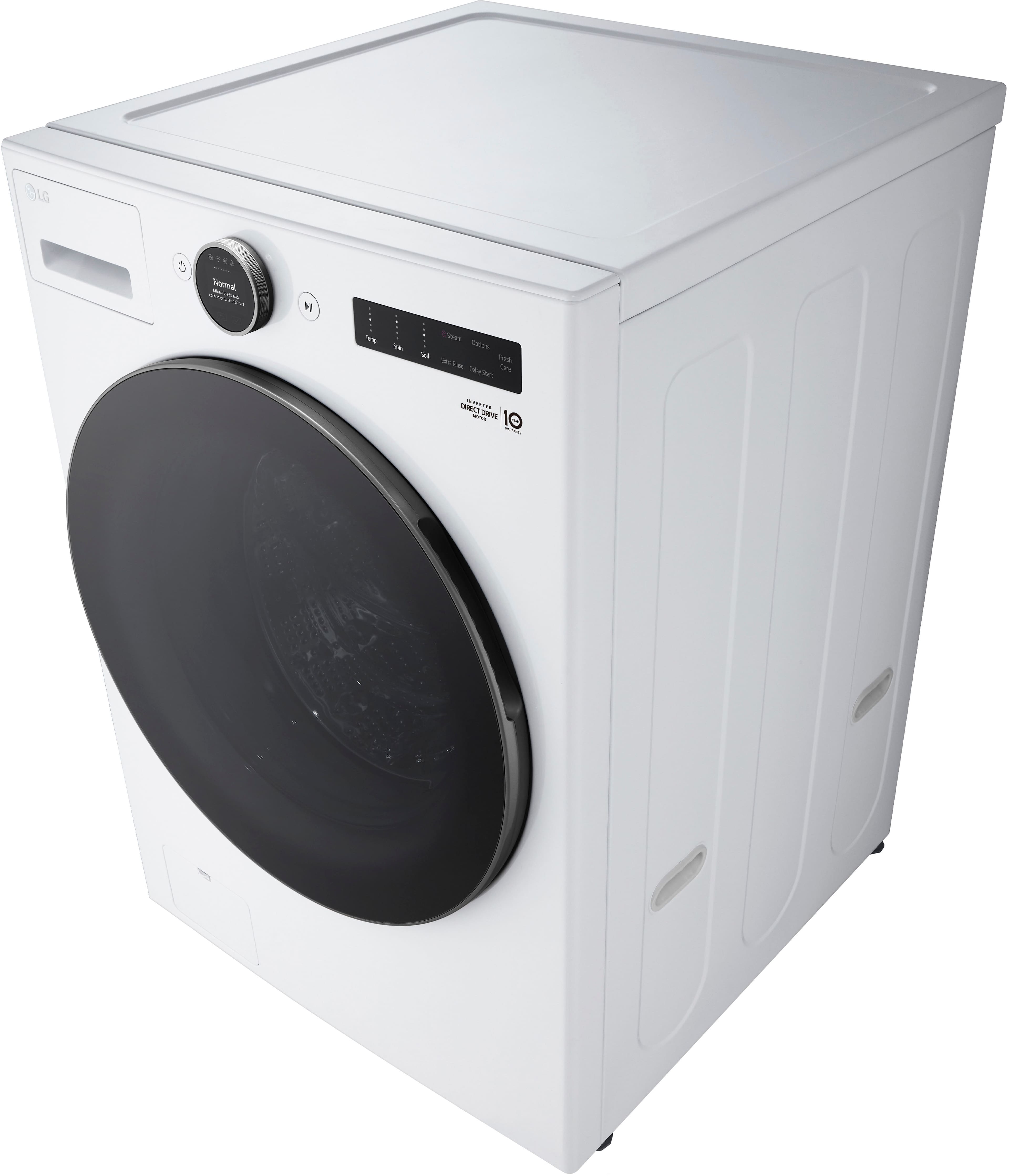 Alt View 20. LG - 4.5 Cu. Ft. High-Efficiency Smart Front Load Washer with Steam and TurboWash 360 - White.