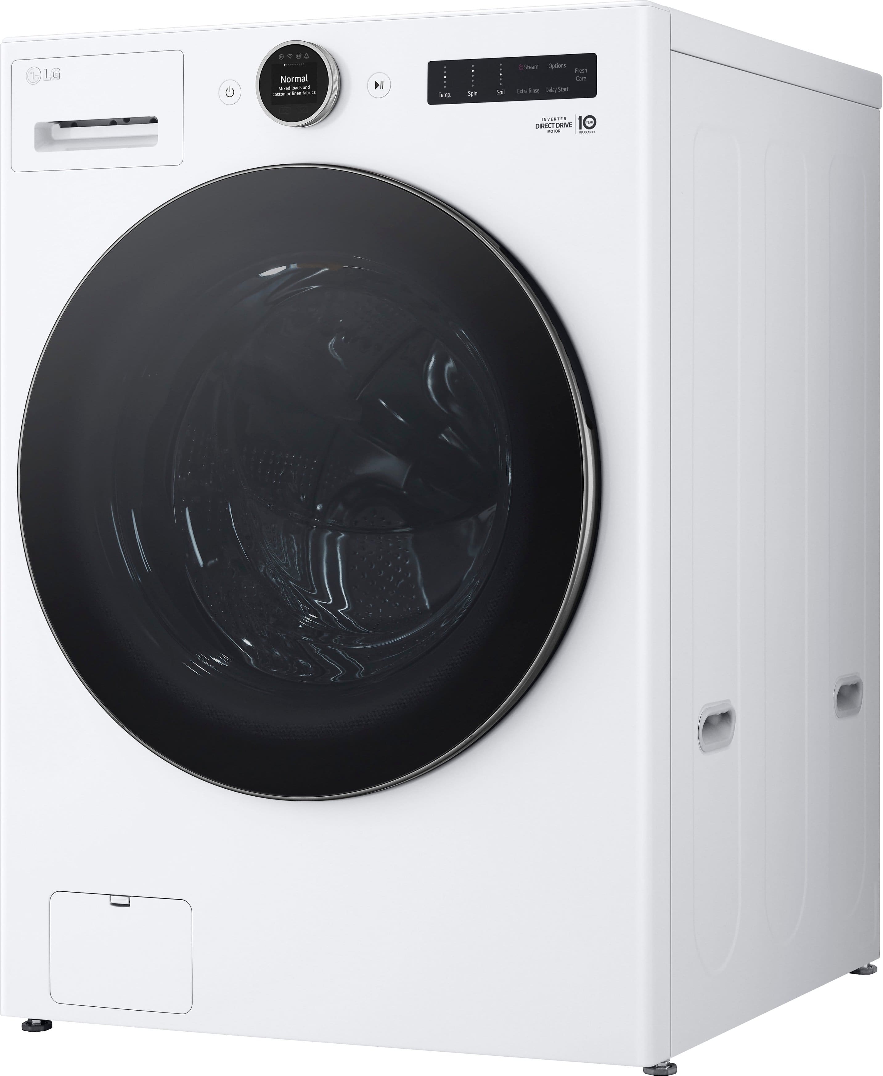 Alt View 14. LG - 4.5 Cu. Ft. High-Efficiency Smart Front Load Washer with Steam and TurboWash 360 - White.
