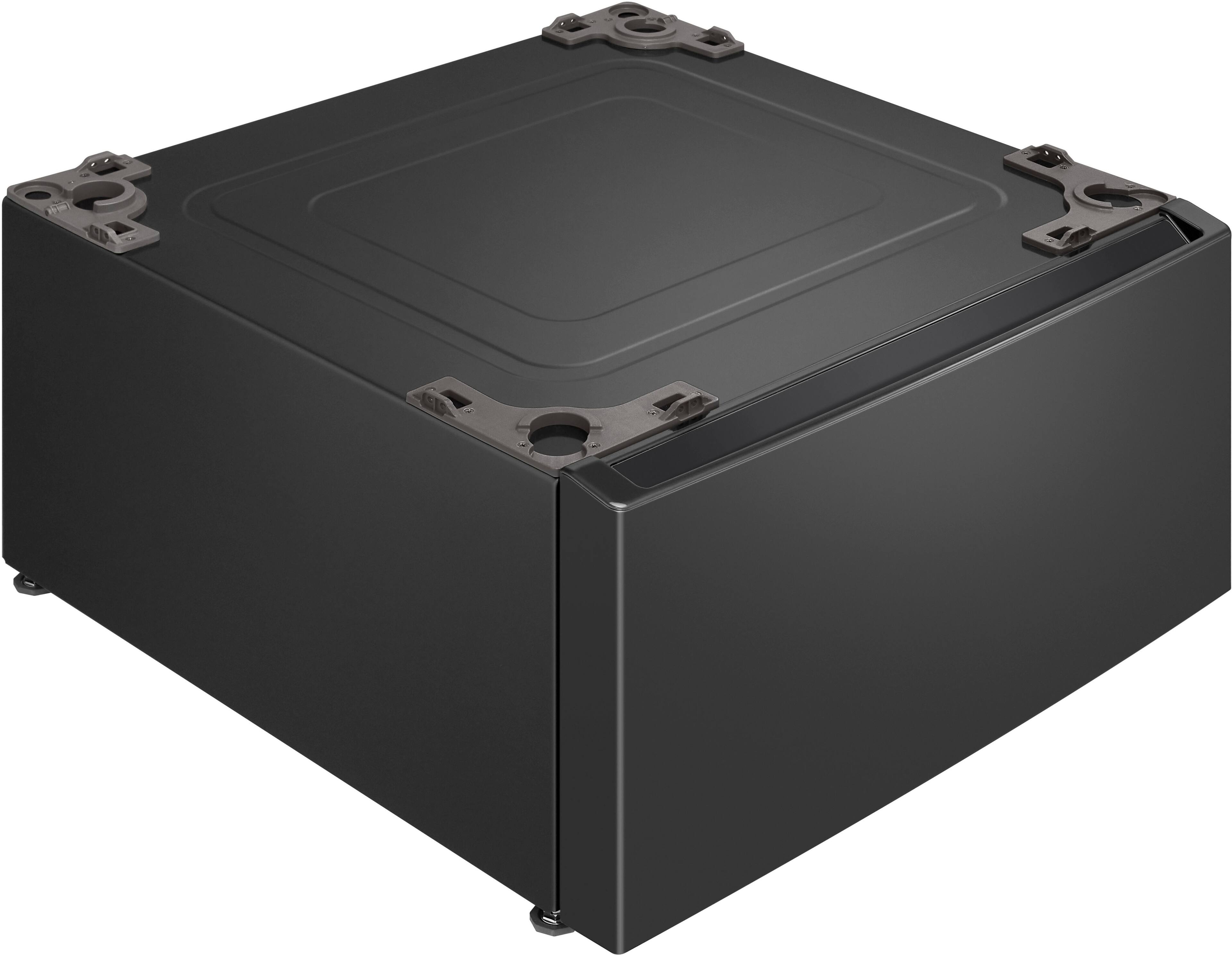 Angle. LG - 27" Laundry Pedestal with Storage Drawer - Middle Black.