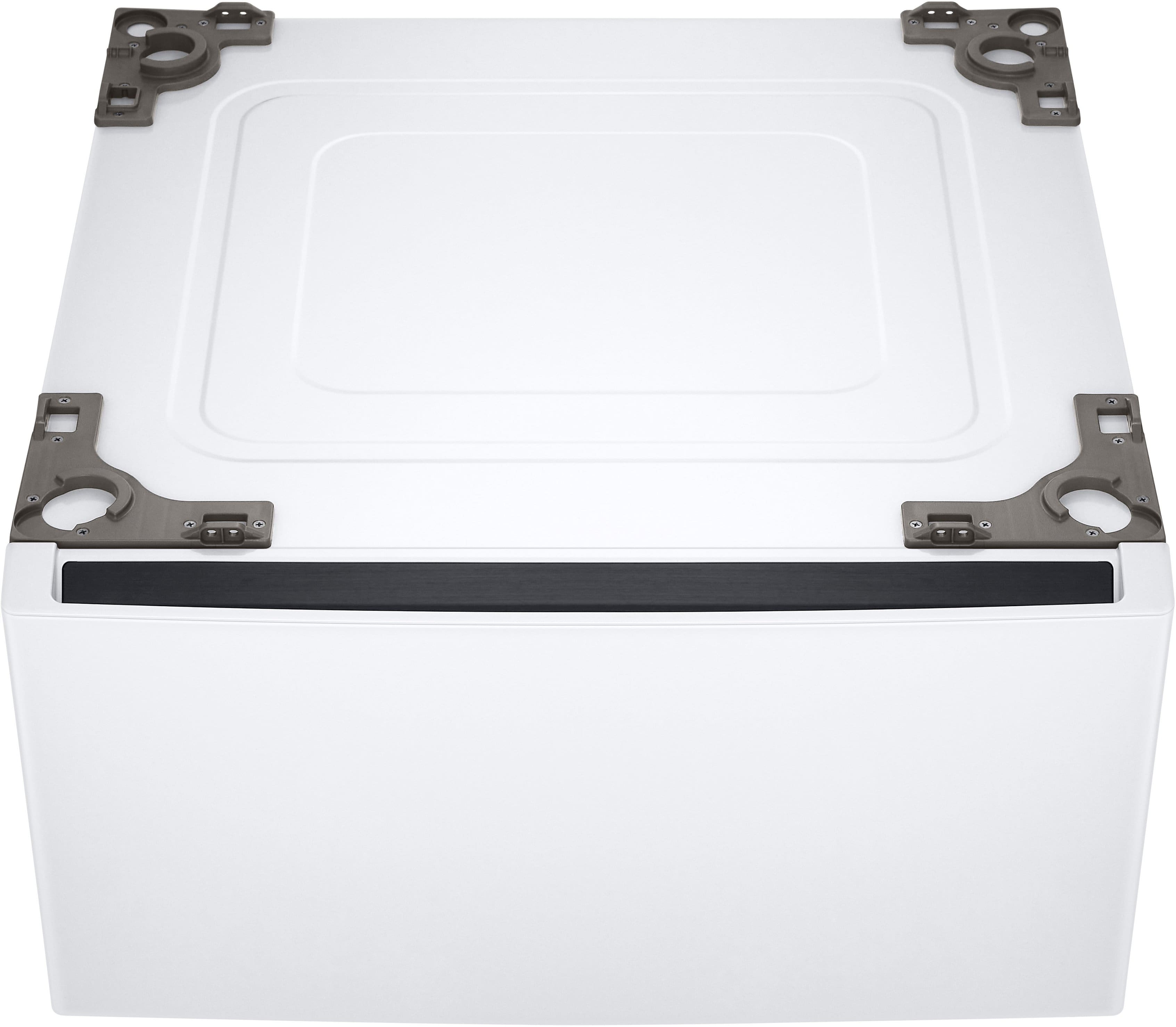 Front. LG - 27" Laundry Pedestal with Storage Drawer - White.