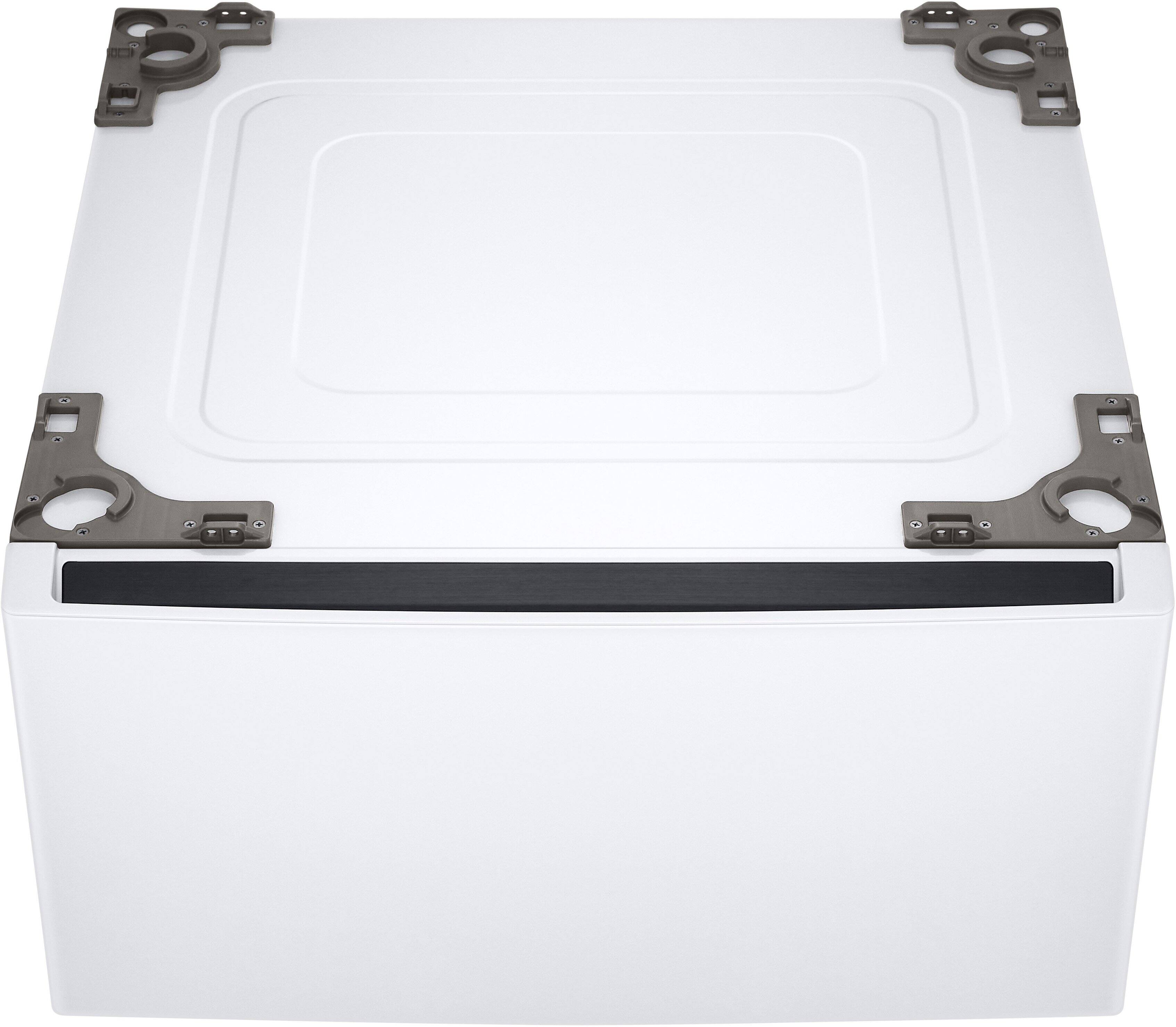 Front. LG - 27" Laundry Pedestal with Storage Drawer - White.