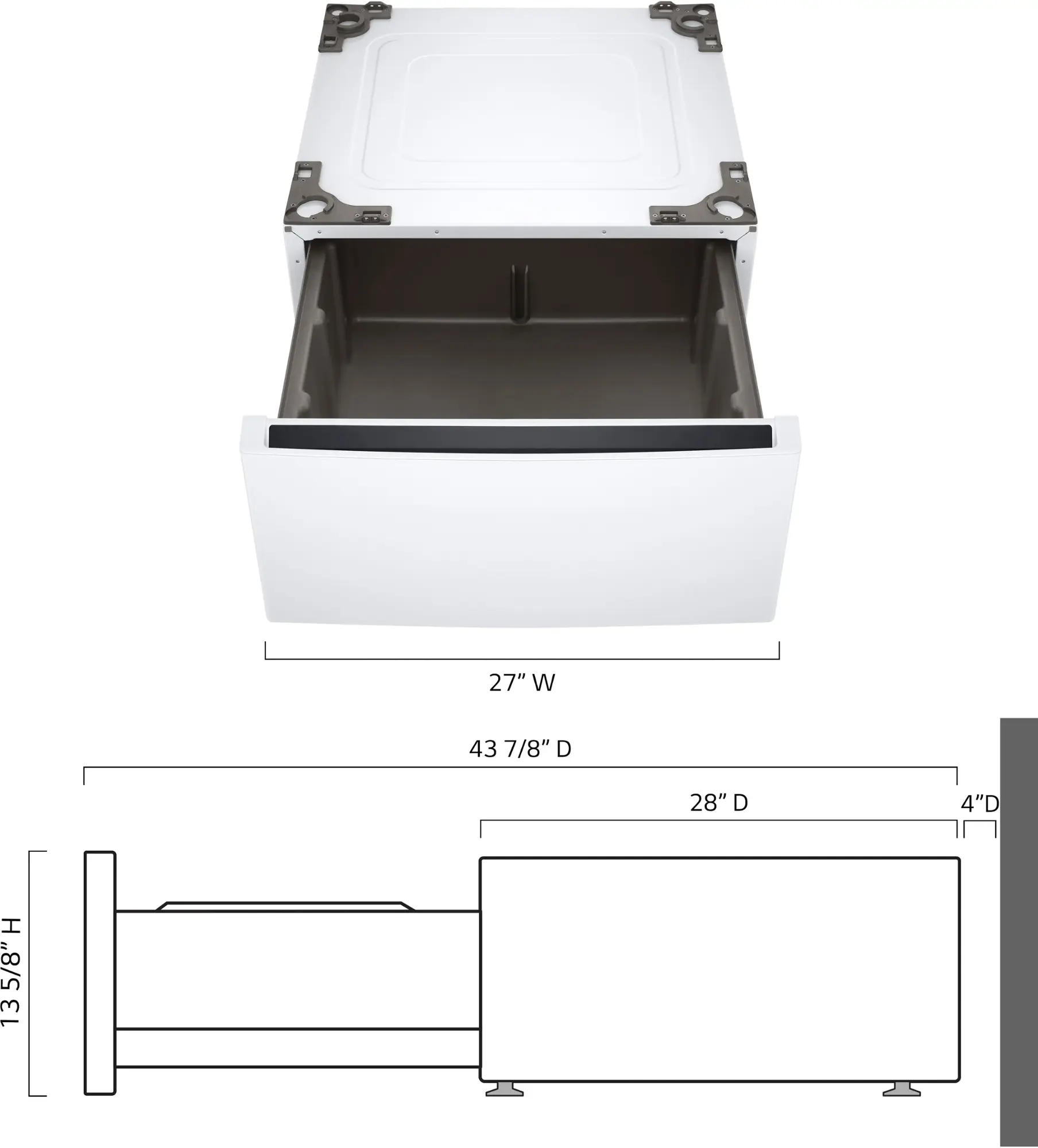 Zoom in on Alt View 11. LG - 27" Laundry Pedestal with Storage Drawer - White.