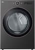 Front. LG - 7.4 Cu. Ft. Smart Electric Dryer with Steam and Sensor Dry - Black Steel.