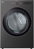 LG - 7.4 Cu. Ft. Stackable Smart Electric Dryer with Steam and Sensor Dry - Black Steel