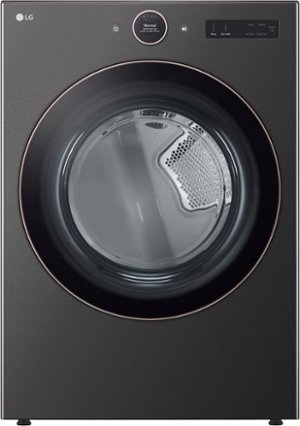 LG - 7.4 Cu. Ft. Smart Electric Dryer with Steam and Sensor Dry - Black Steel