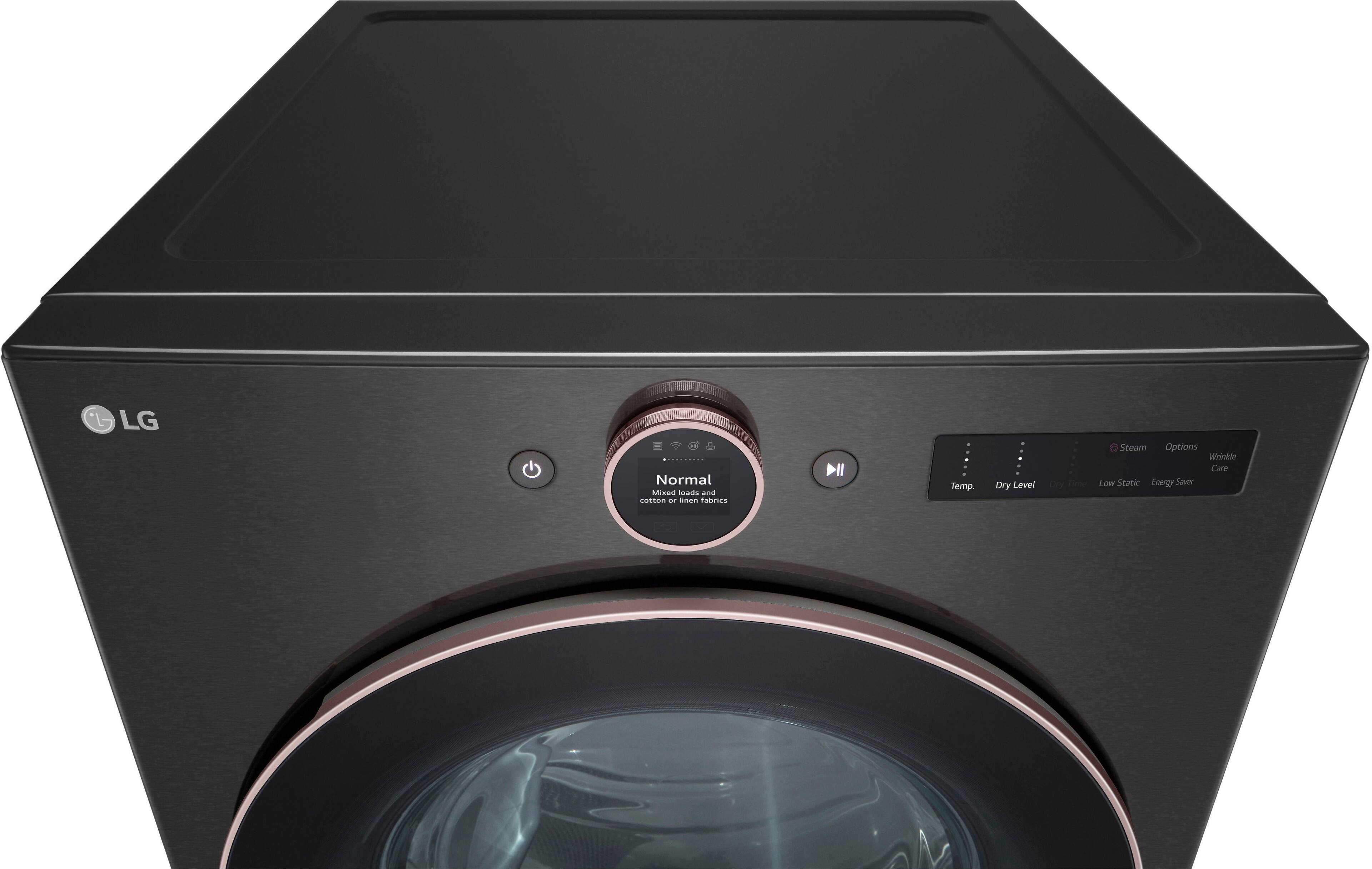 Alt View 22. LG - 7.4 Cu. Ft. Smart Electric Dryer with Steam and Sensor Dry - Black Steel.
