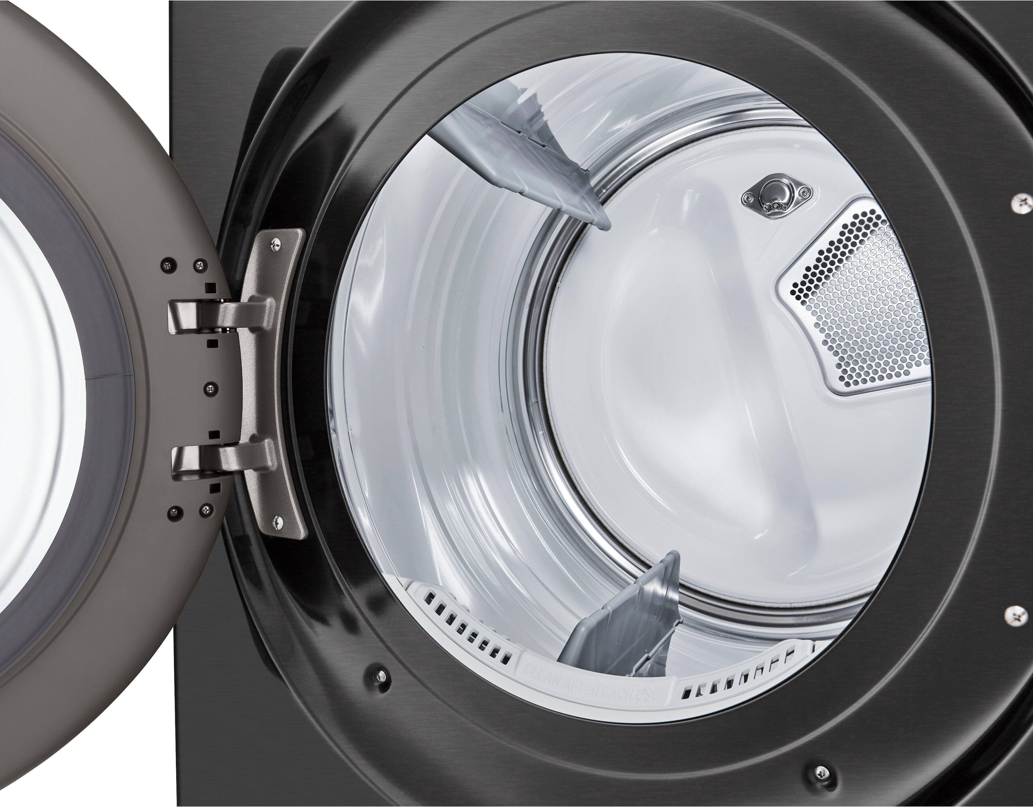 Alt View 29. LG - 7.4 Cu. Ft. Smart Electric Dryer with Steam and Sensor Dry - Black Steel.