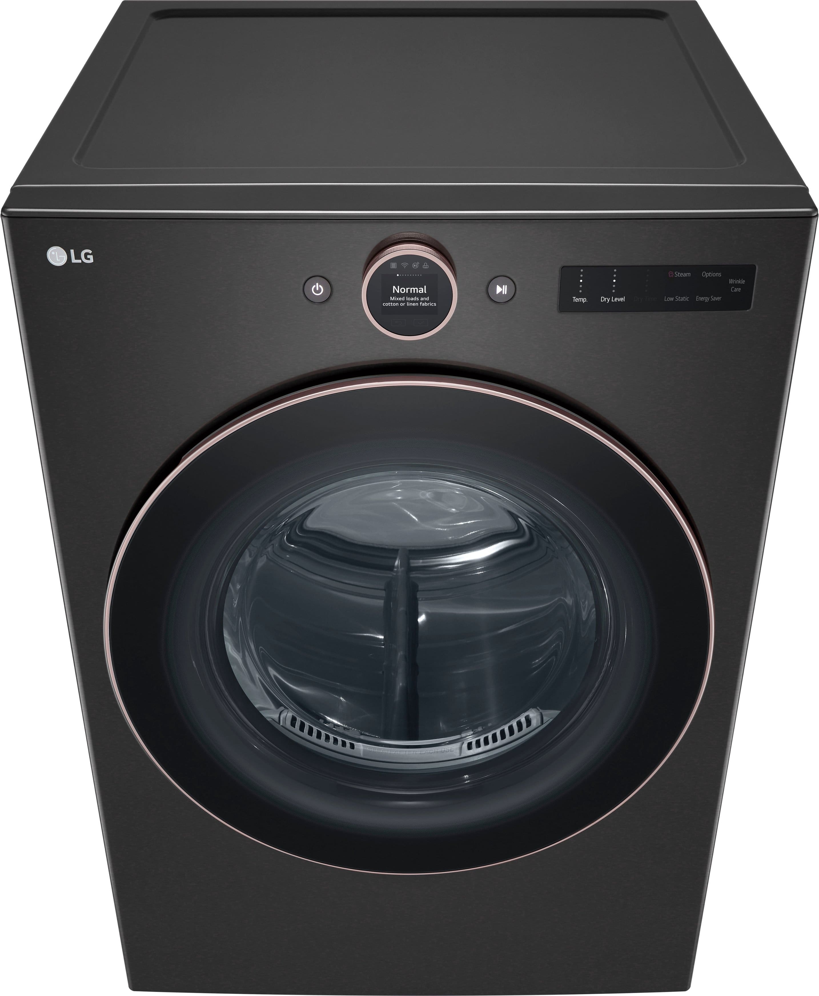 Alt View 15. LG - 7.4 Cu. Ft. Smart Electric Dryer with Steam and Sensor Dry - Black Steel.