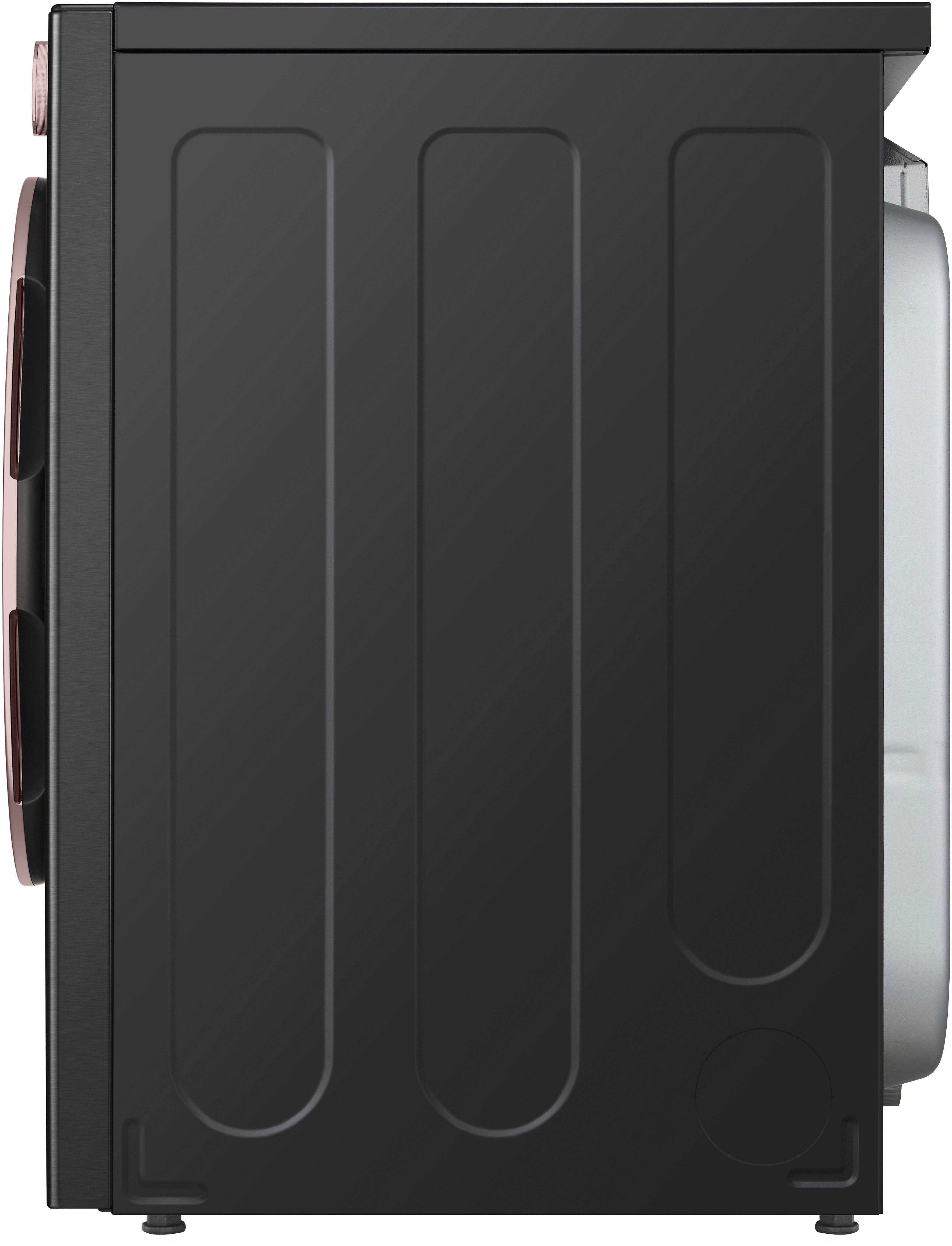 Alt View 31. LG - 7.4 Cu. Ft. Smart Electric Dryer with Steam and Sensor Dry - Black Steel.