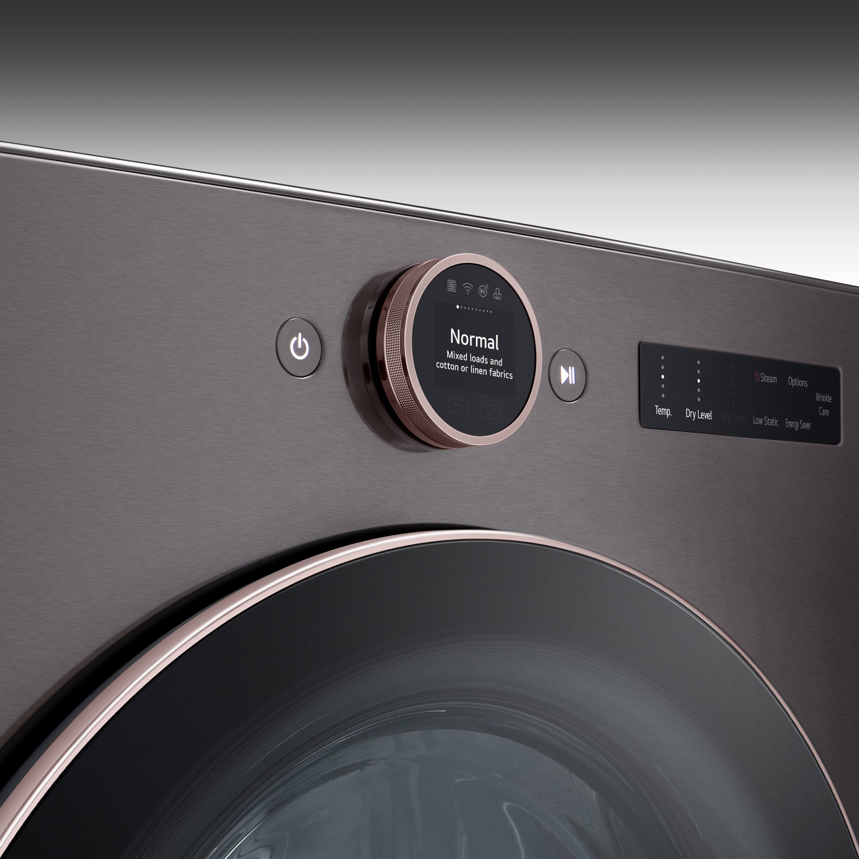 Alt View 26. LG - 7.4 Cu. Ft. Smart Electric Dryer with Steam and Sensor Dry - Black Steel.