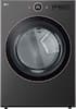 Front. LG - 7.4 Cu. Ft. Smart Gas Dryer with Steam and Sensor Dry - Black Steel.