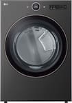 LG - 7.4 Cu. Ft. Stackable Smart Gas Dryer with Steam and Sensor Dry - Black Steel