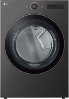LG - 7.4 Cu. Ft. Smart Gas Dryer with Steam and Sensor Dry - Black - Front_Zoom