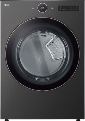 LG - 7.4 Cu. Ft. Smart Gas Dryer with Steam and Sensor Dry - Black Steel