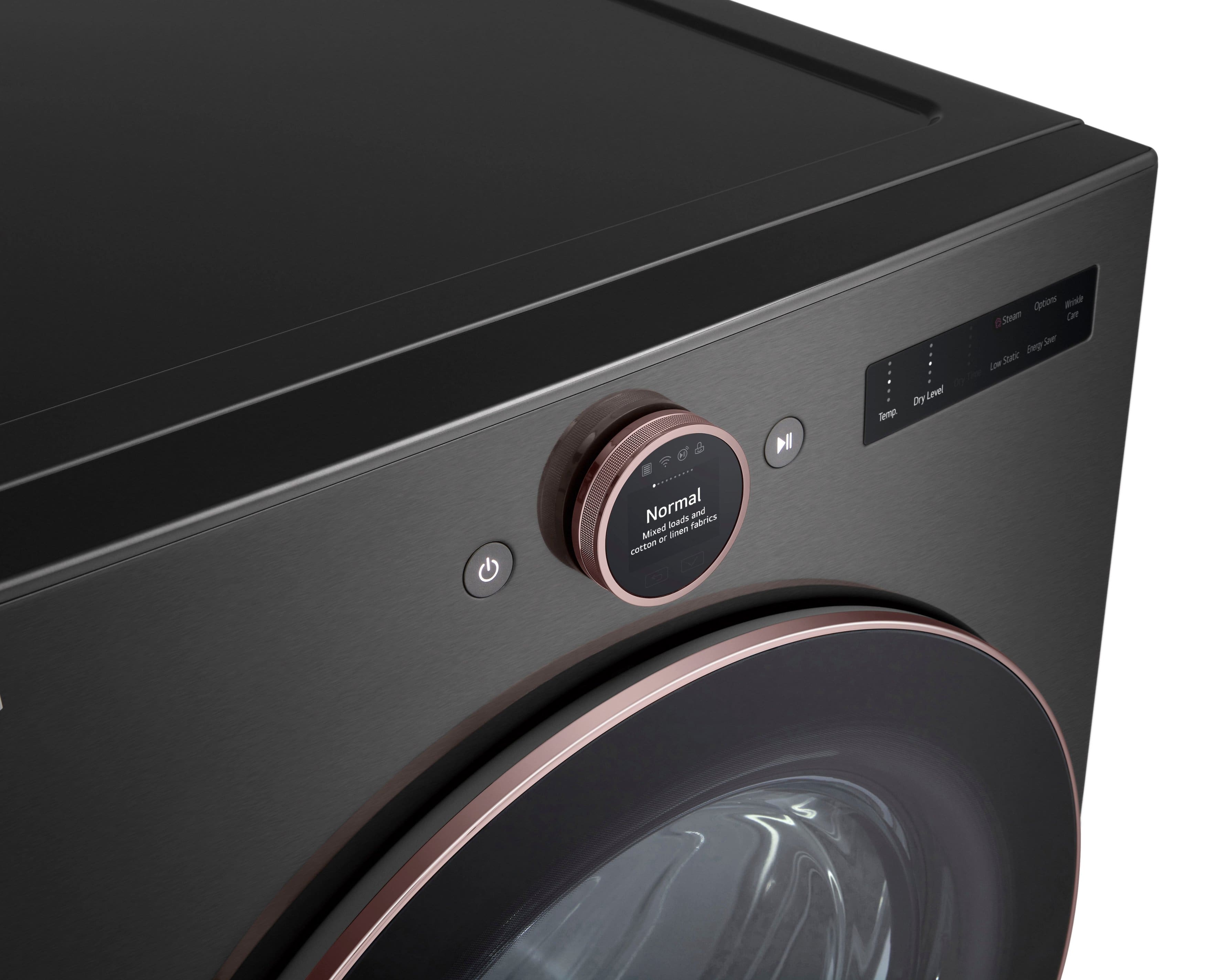 Alt View 17. LG - 7.4 Cu. Ft. Smart Gas Dryer with Steam and Sensor Dry - Black Steel.