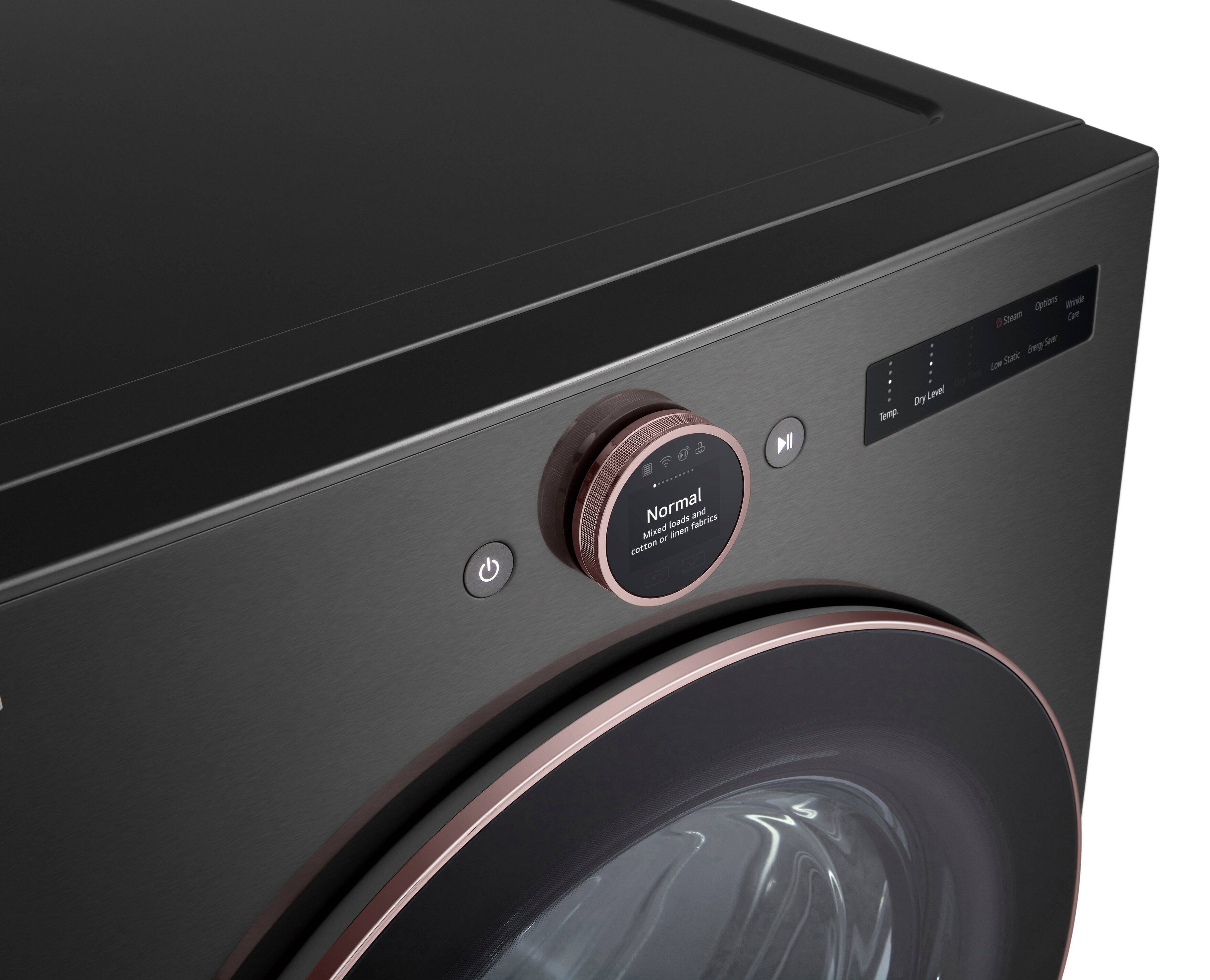 Alt View 17. LG - 7.4 Cu. Ft. Smart Gas Dryer with Steam and Sensor Dry - Black Steel.