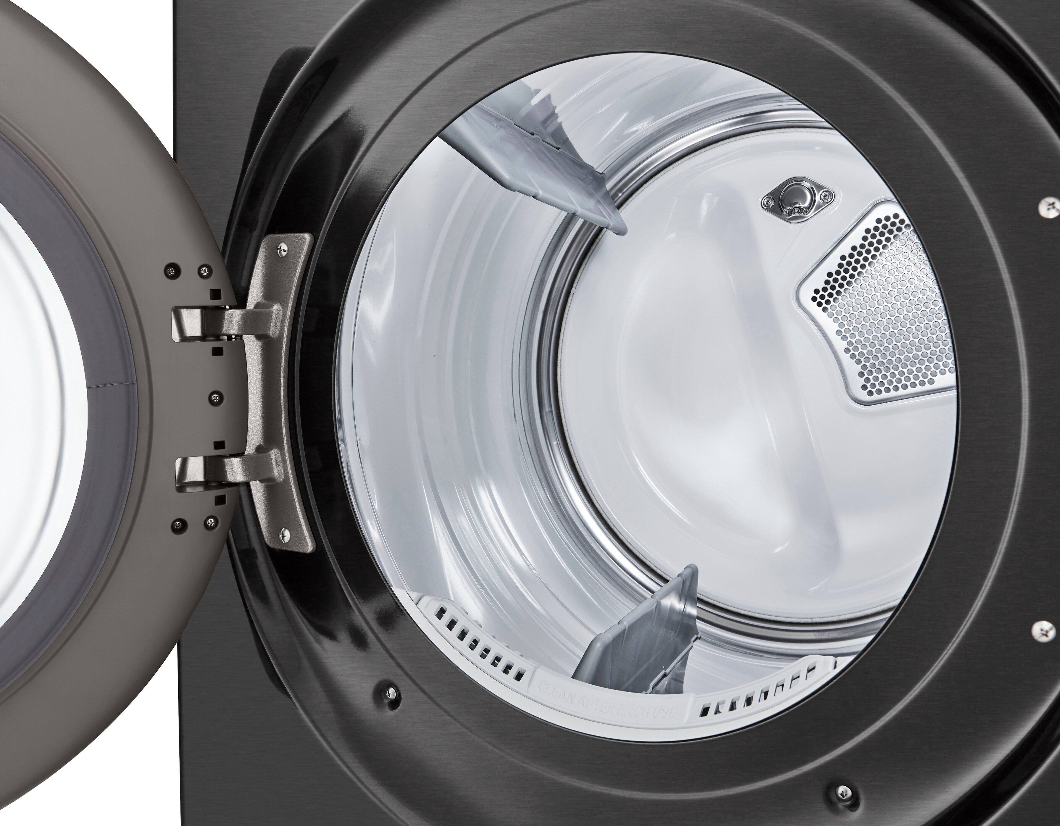 Alt View 22. LG - 7.4 Cu. Ft. Smart Gas Dryer with Steam and Sensor Dry - Black Steel.